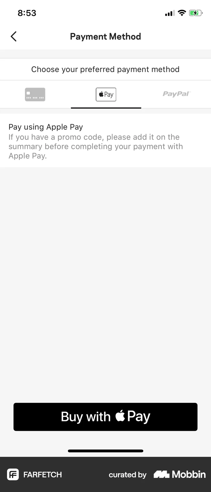 Oayment Method Example Screen Payment Screen UI Examples for Mobile