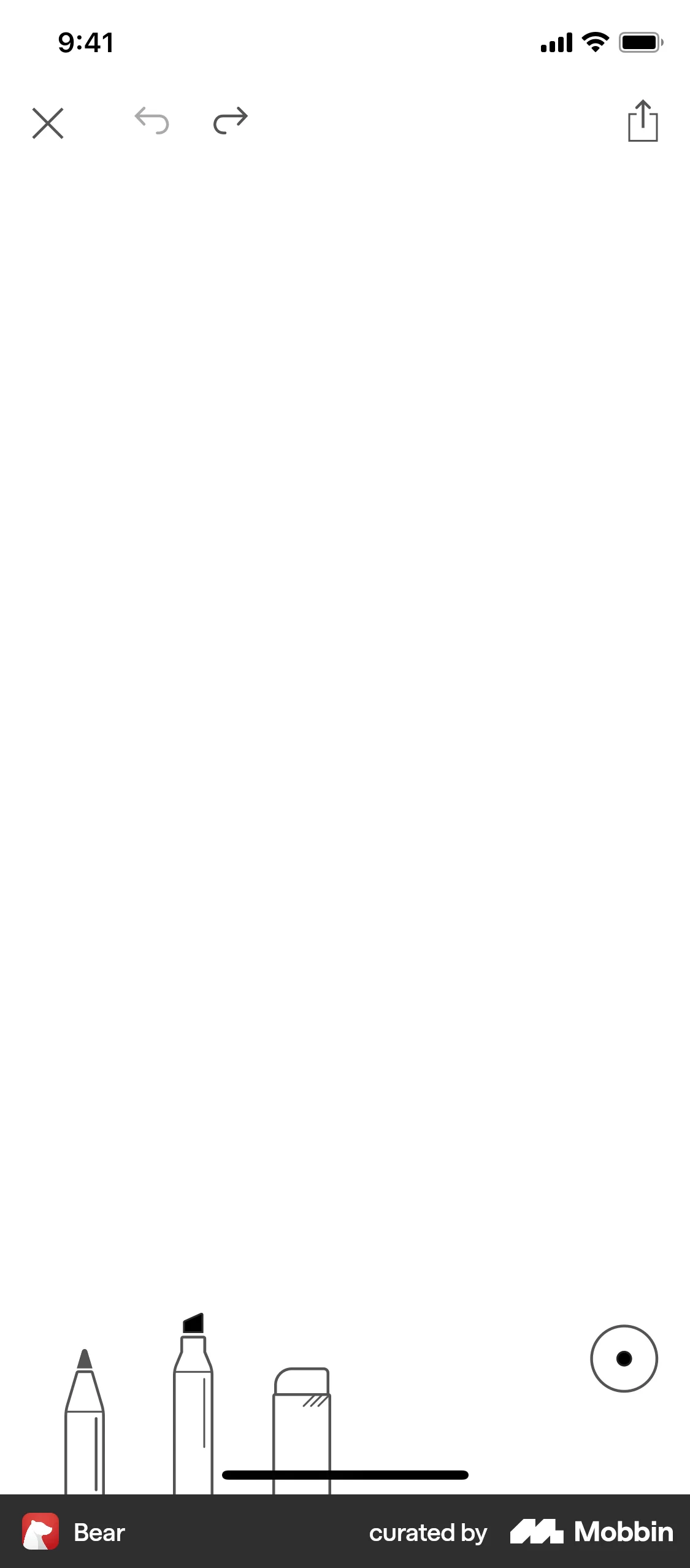 Bear iOS Media Editor screen