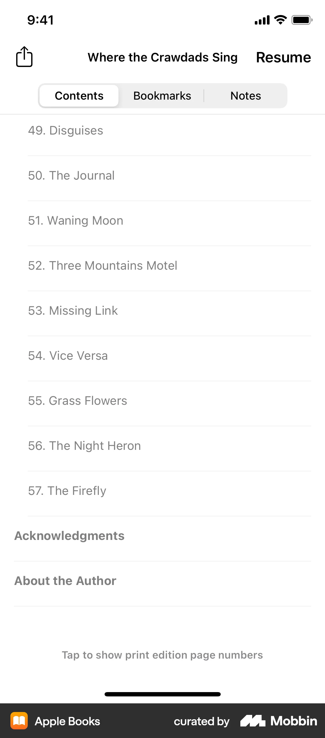 Apple Books iOS Other Content screen