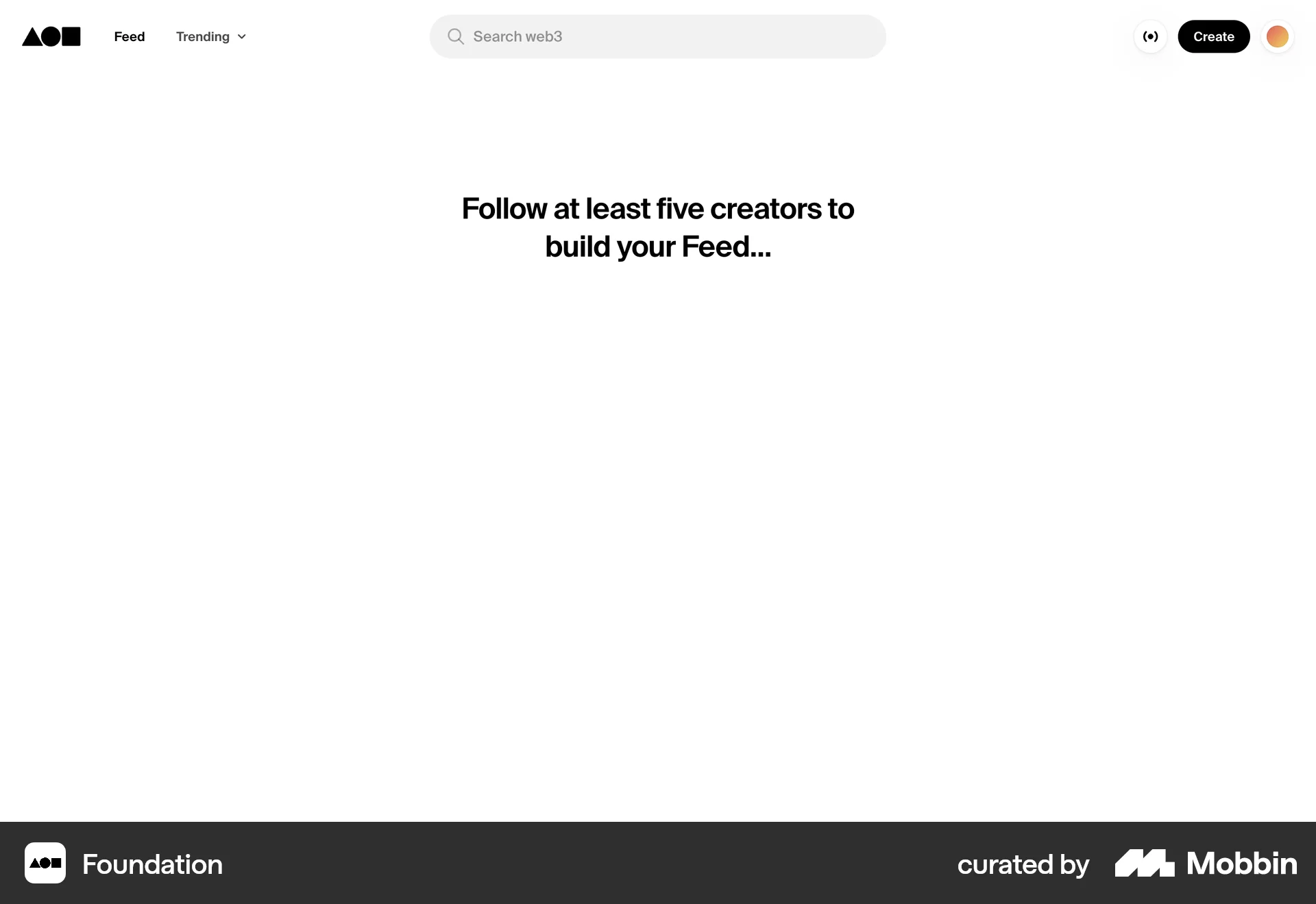 Foundation Web Social Feed screen