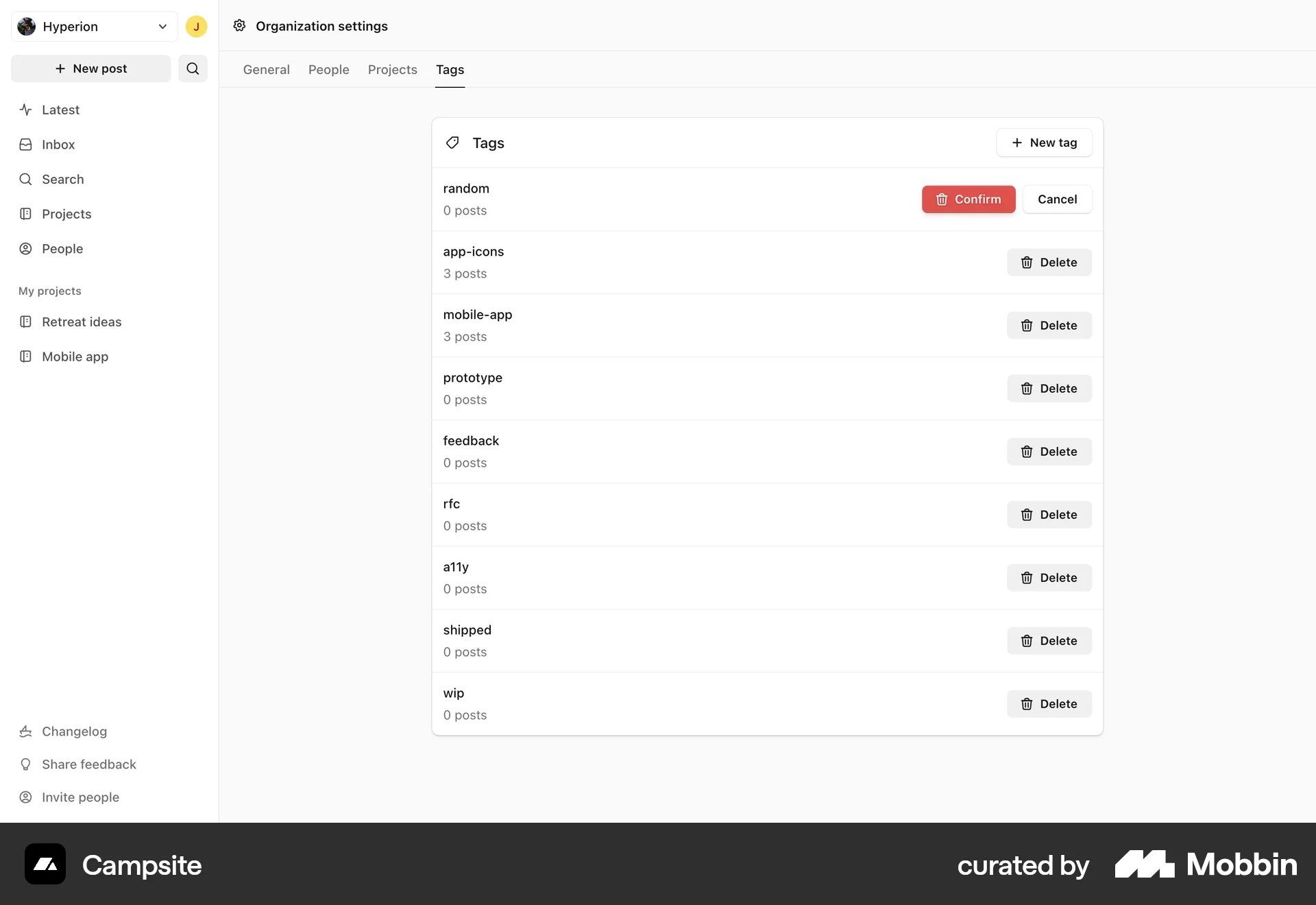 Campsite Web Confirmation screen
