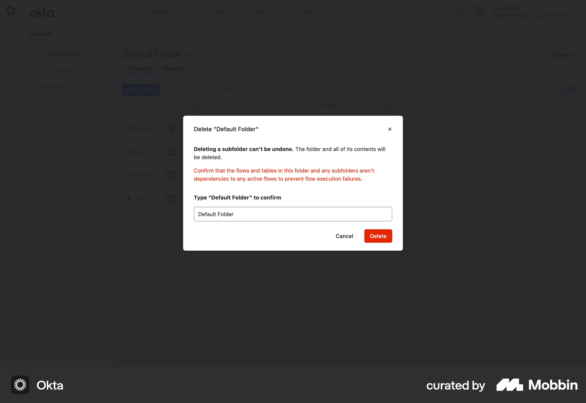 Okta Web Confirmation screen