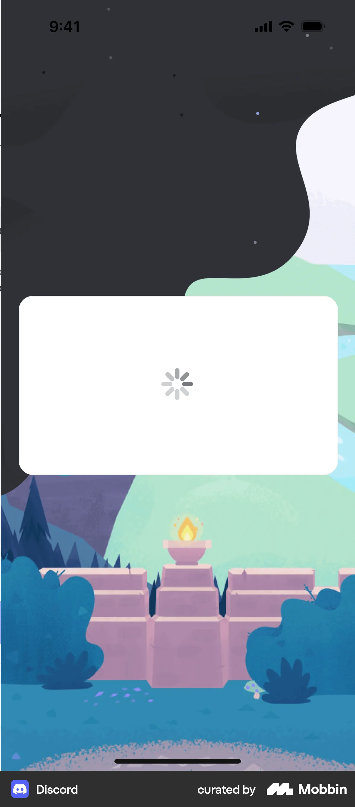 Discord iOS screen containing Spinner UI UI element