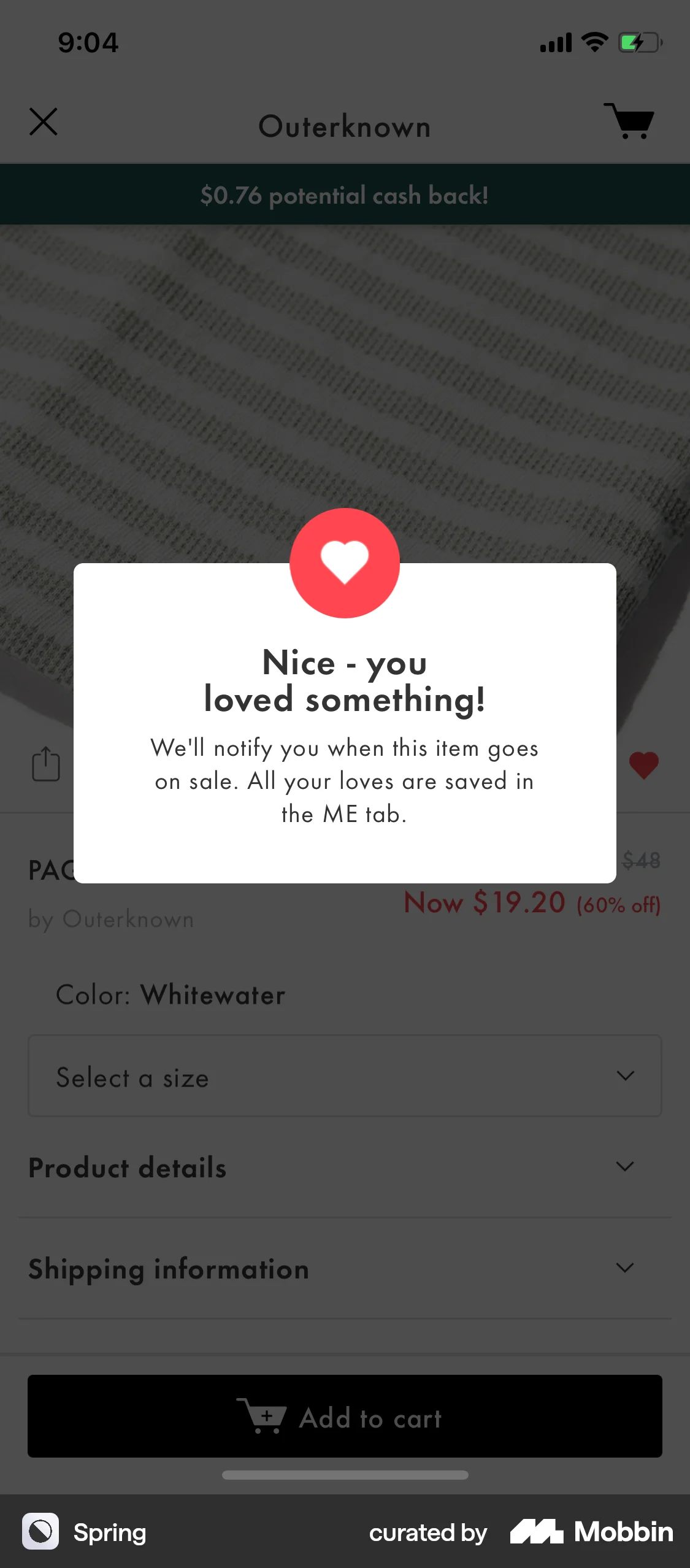 Spring iOS Like & Upvote screen