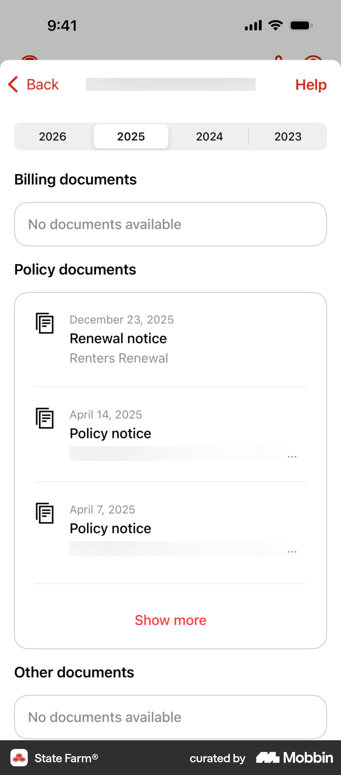 State Farm iOS Empty State screen