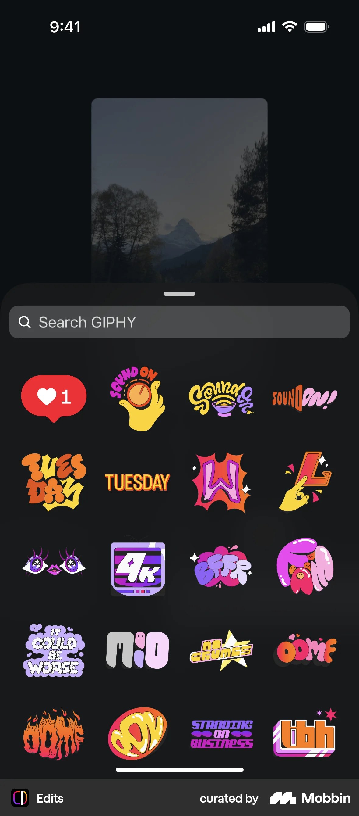 Edits iOS Filters & Stickers screen