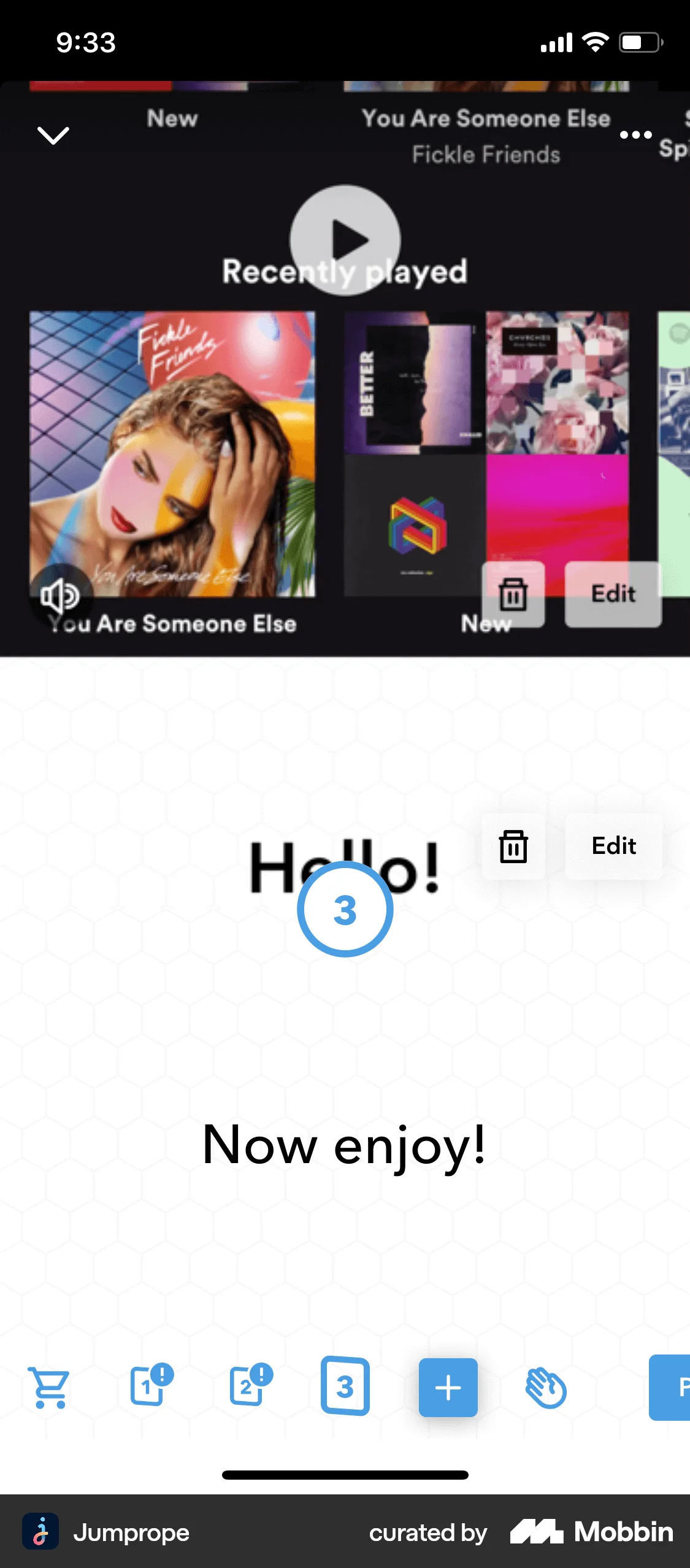 Jumprope iOS Photo & Video App screen