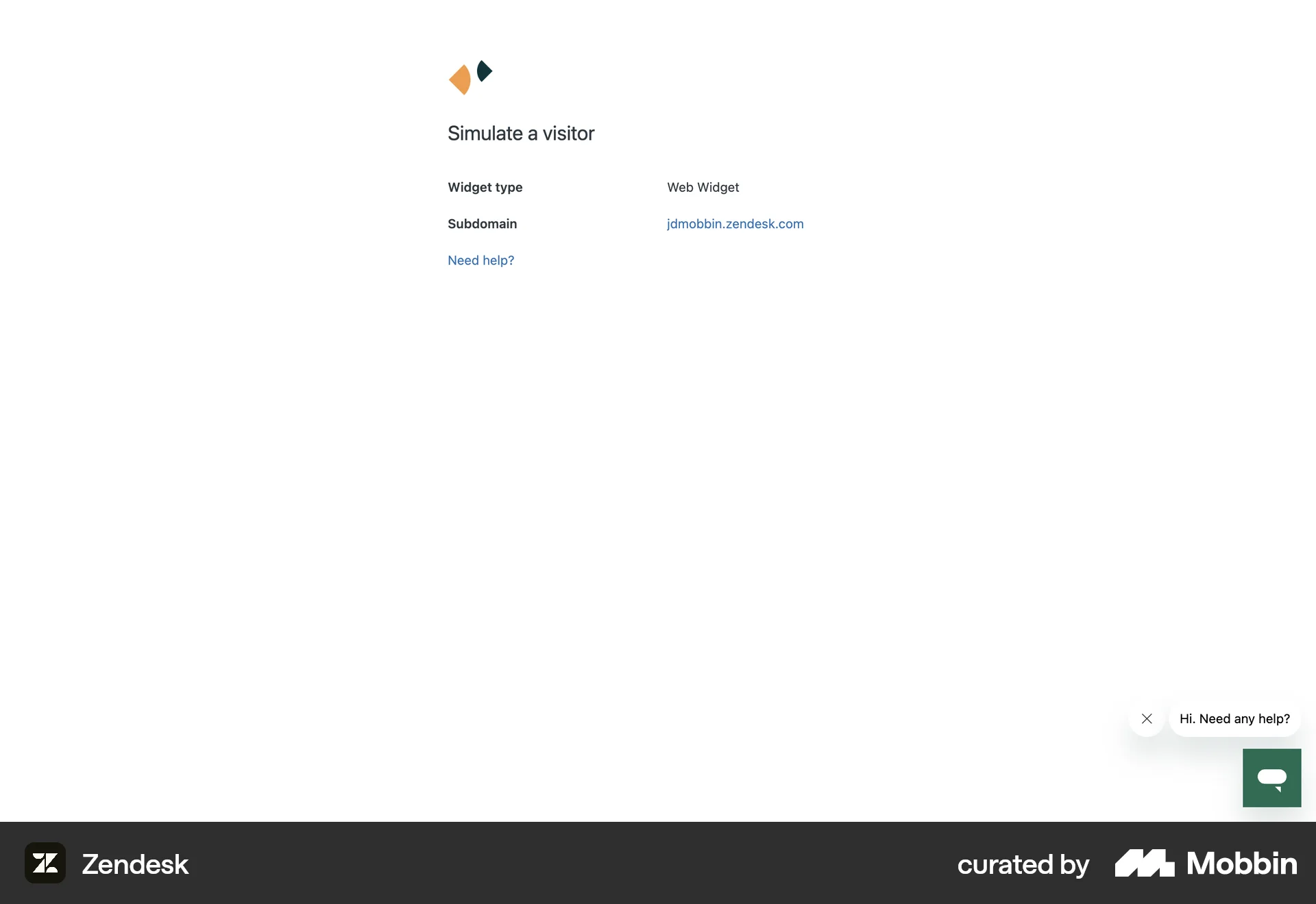 Zendesk Web screen containing Floating Action Button UI element