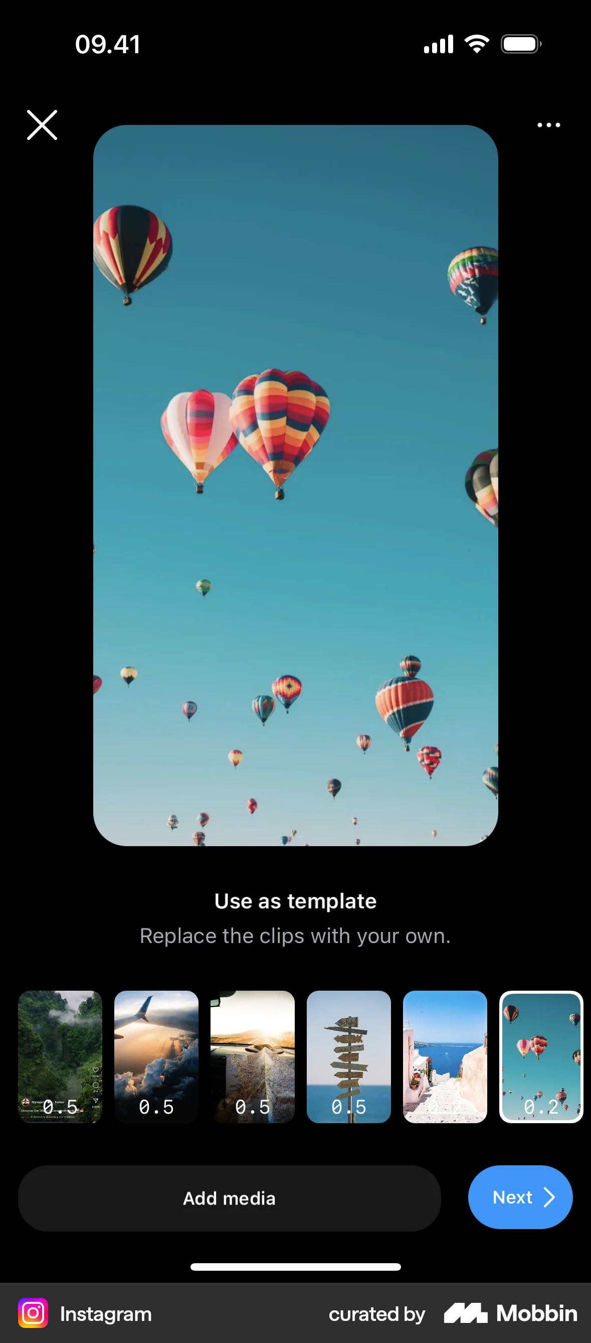 Instagram iOS Media Editor screen