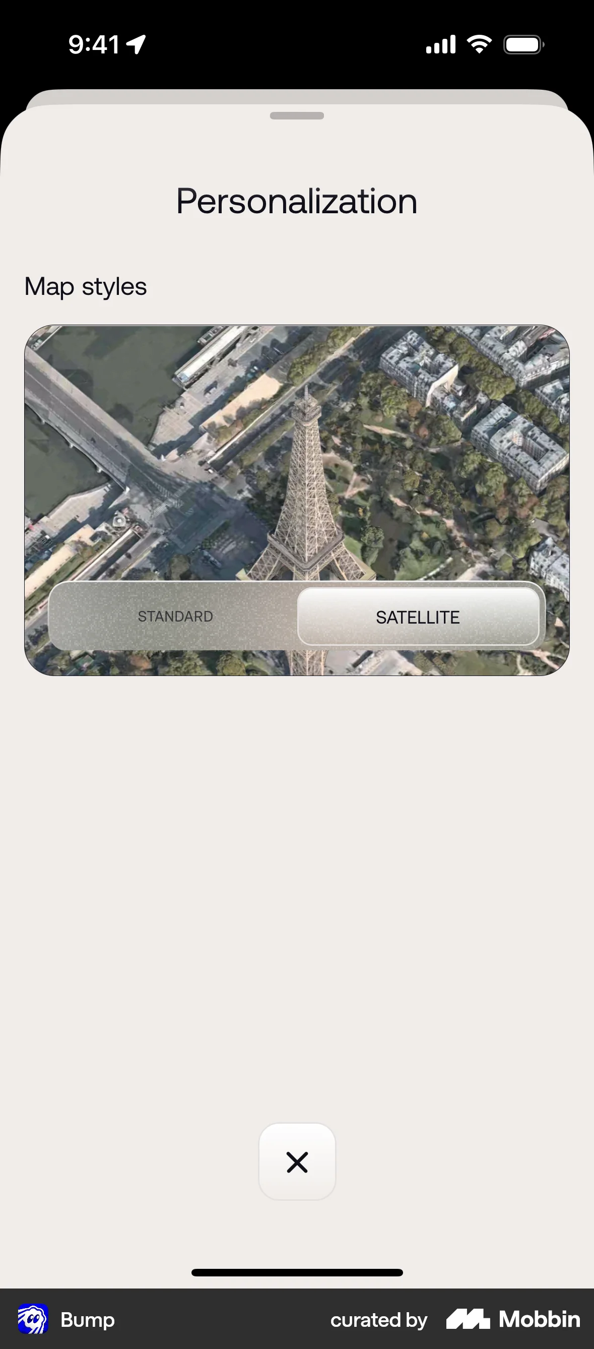 Bump iOS screen containing Segmented Control UI element