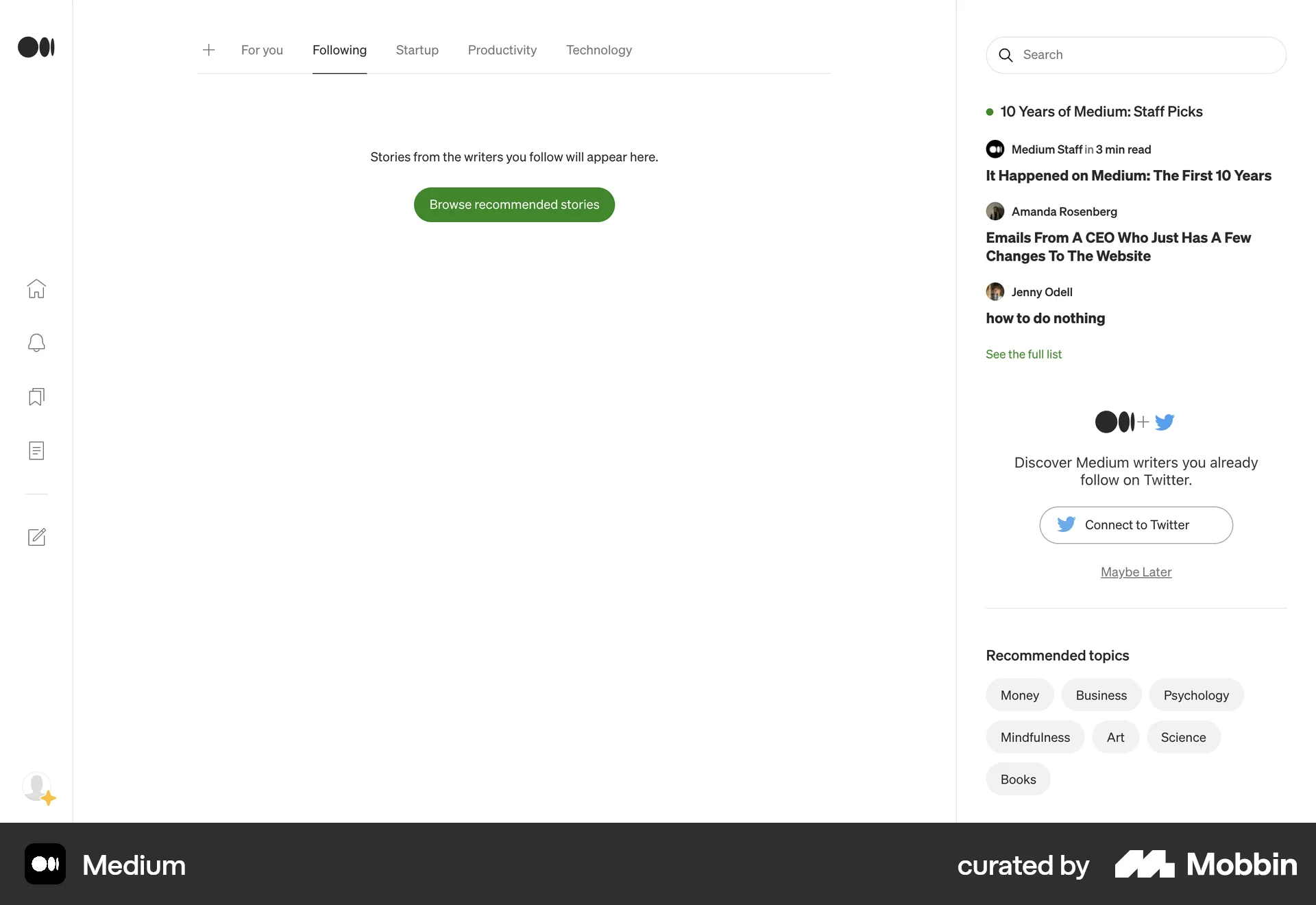 Medium Web Social Feed screen