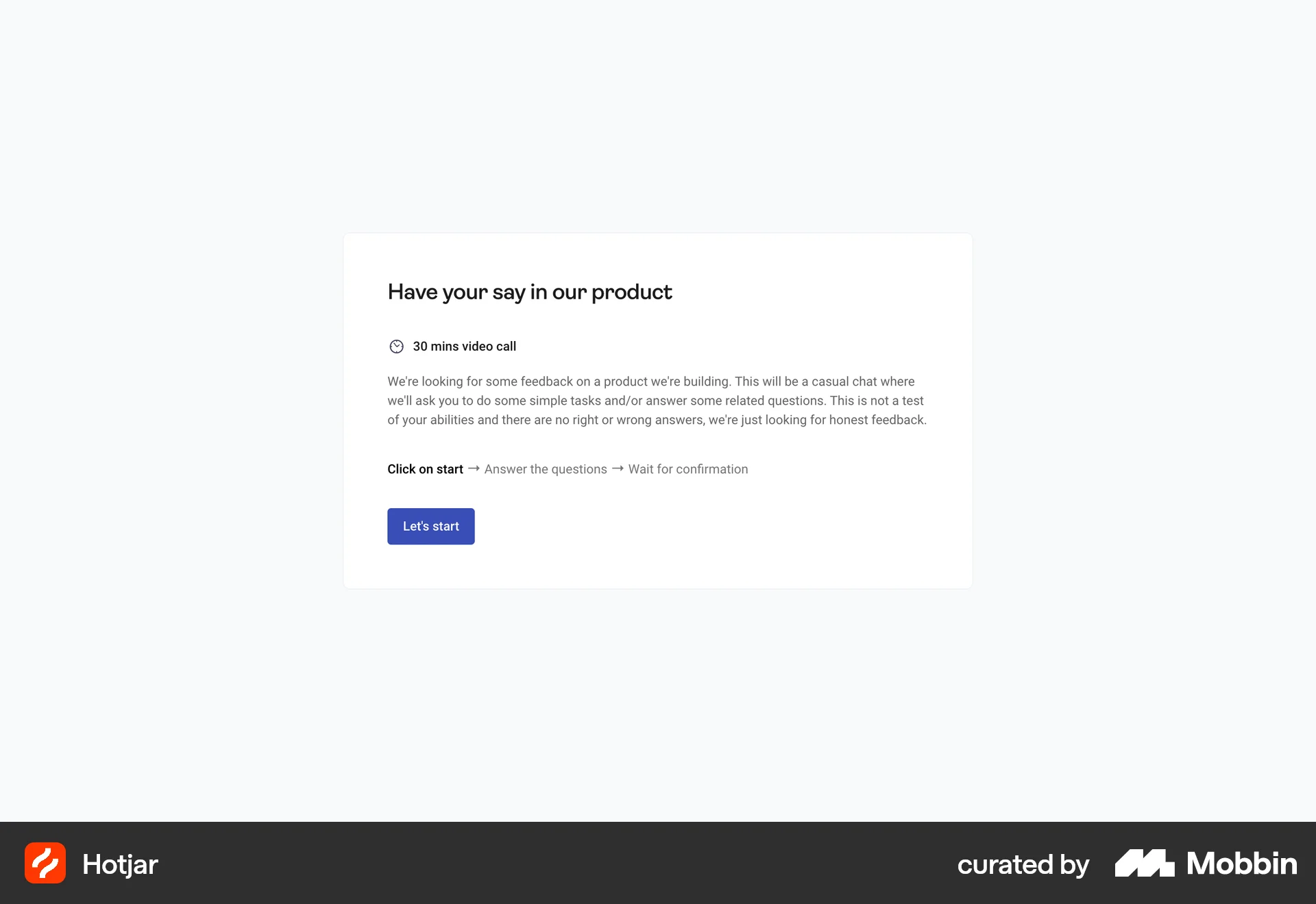 Hotjar Web screen containing Modal UI UI element