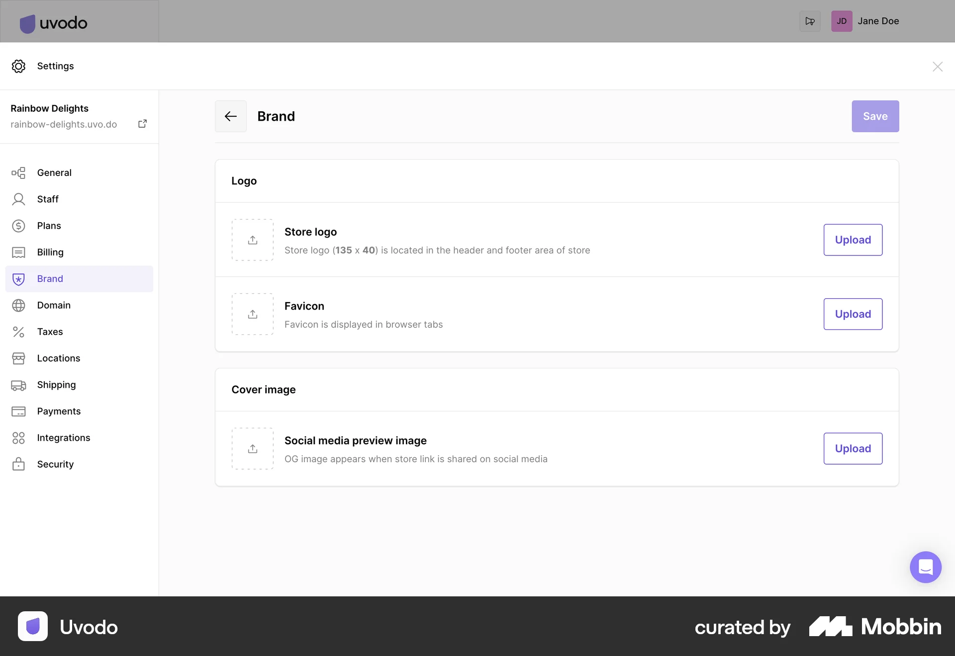 Uvodo Web screen containing File Upload UI element