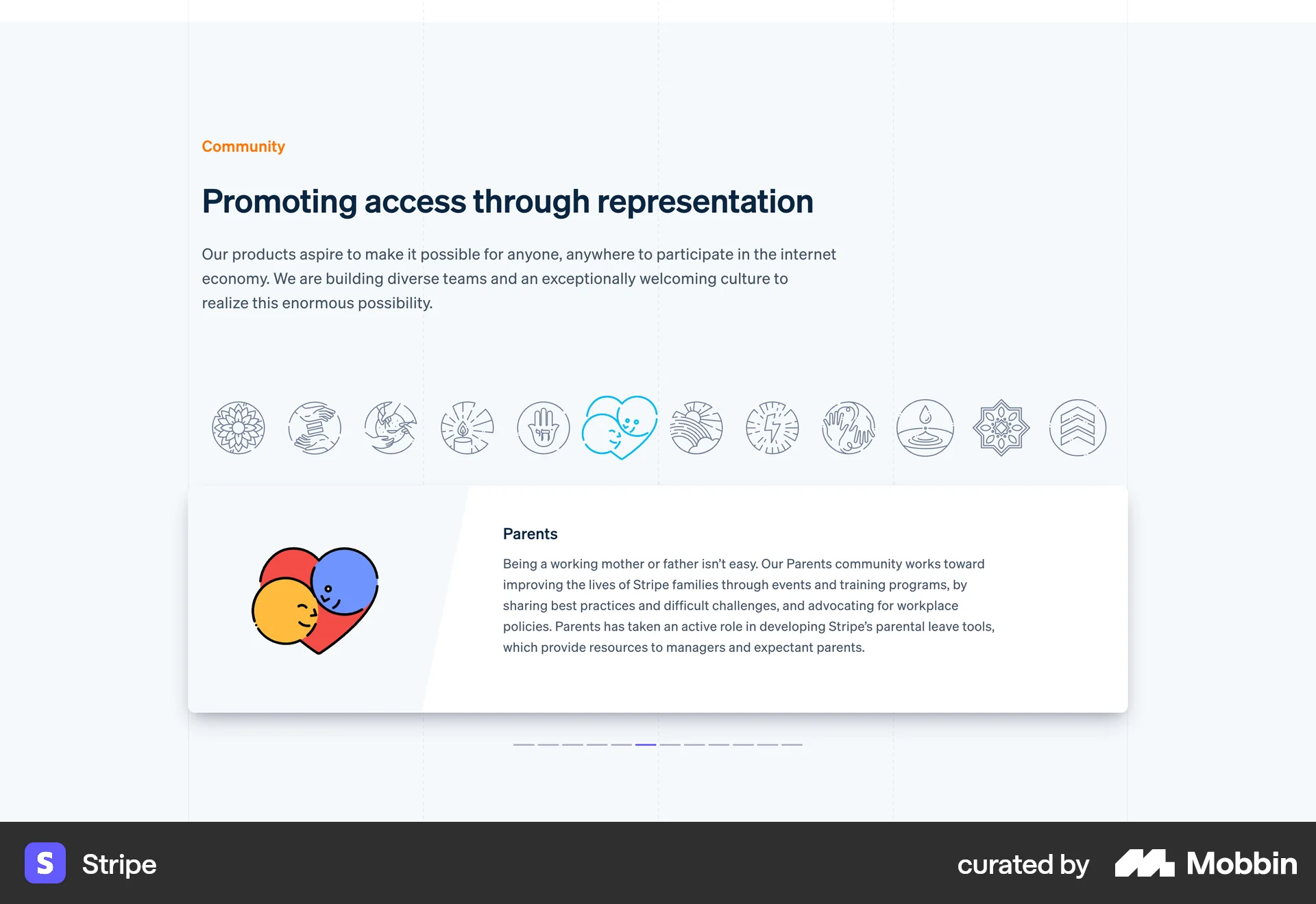 Stripe Web screen containing Tab UI element
