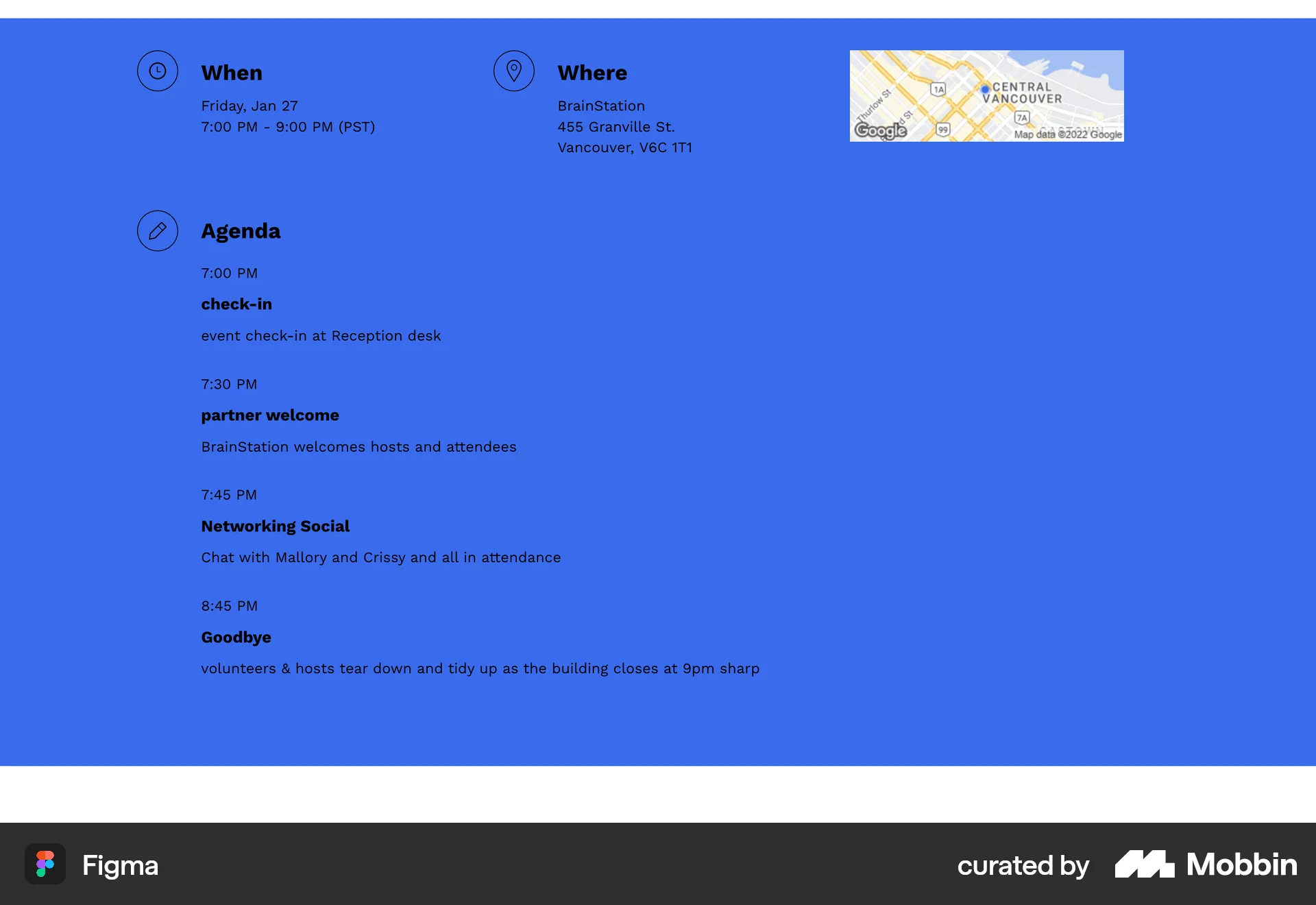 Figma Web Event Detail screen