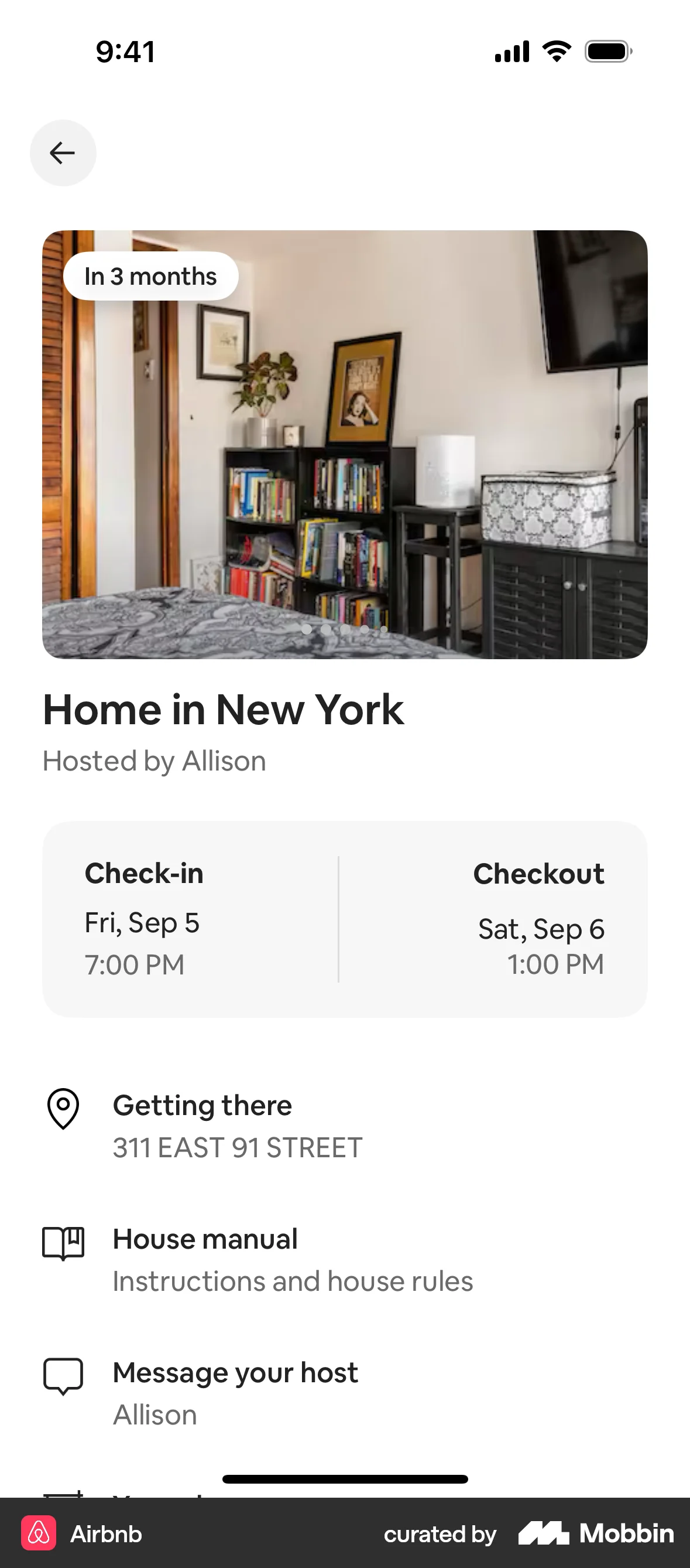 Airbnb iOS Order Detail screen