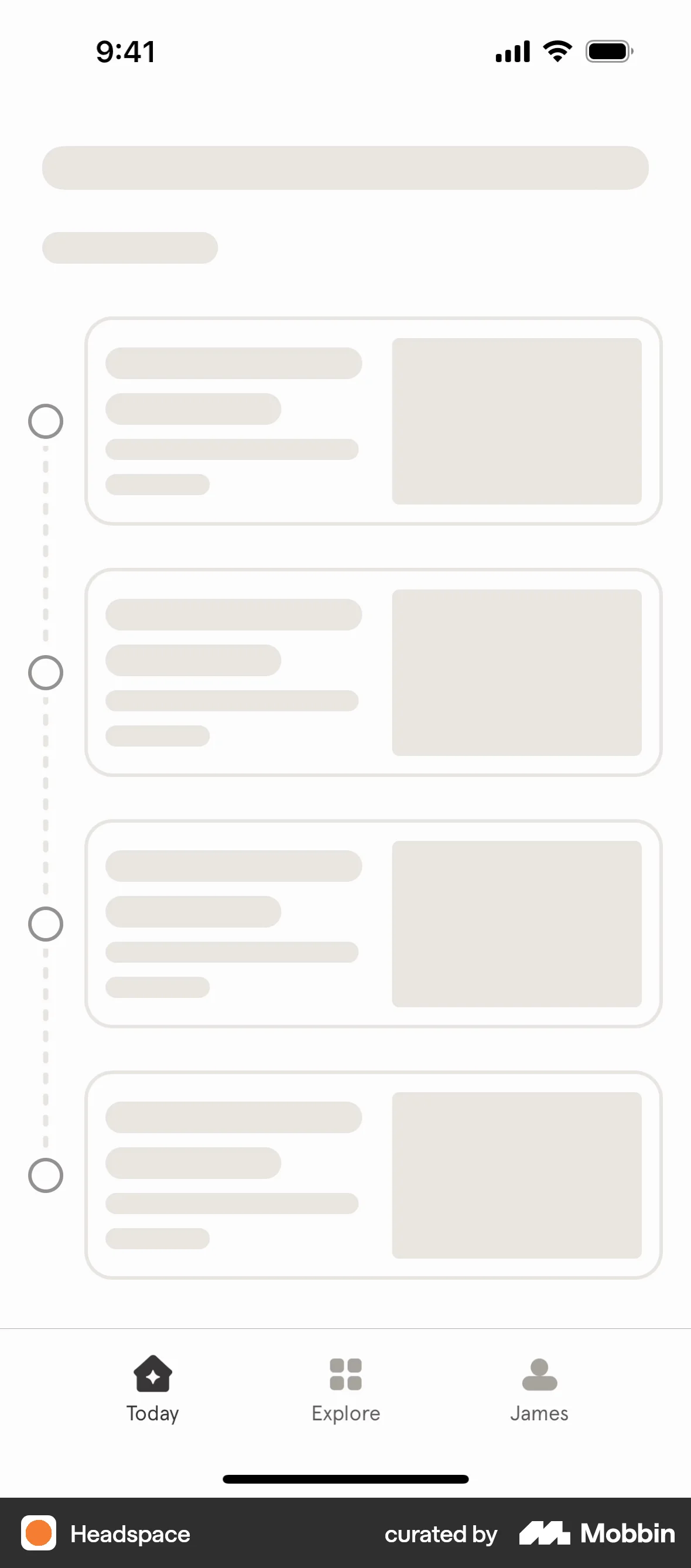 Headspace iOS screen containing Skeleton UI element
