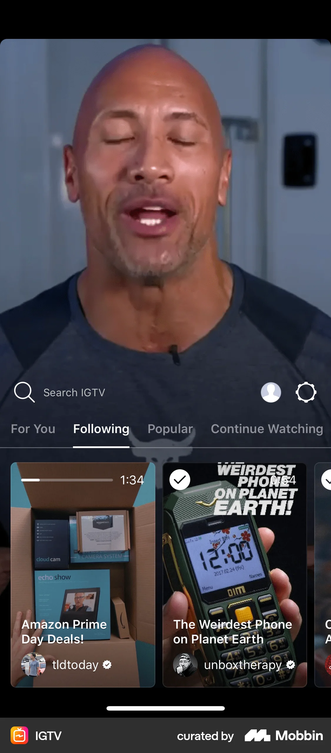 IGTV iOS Followers & Following screen