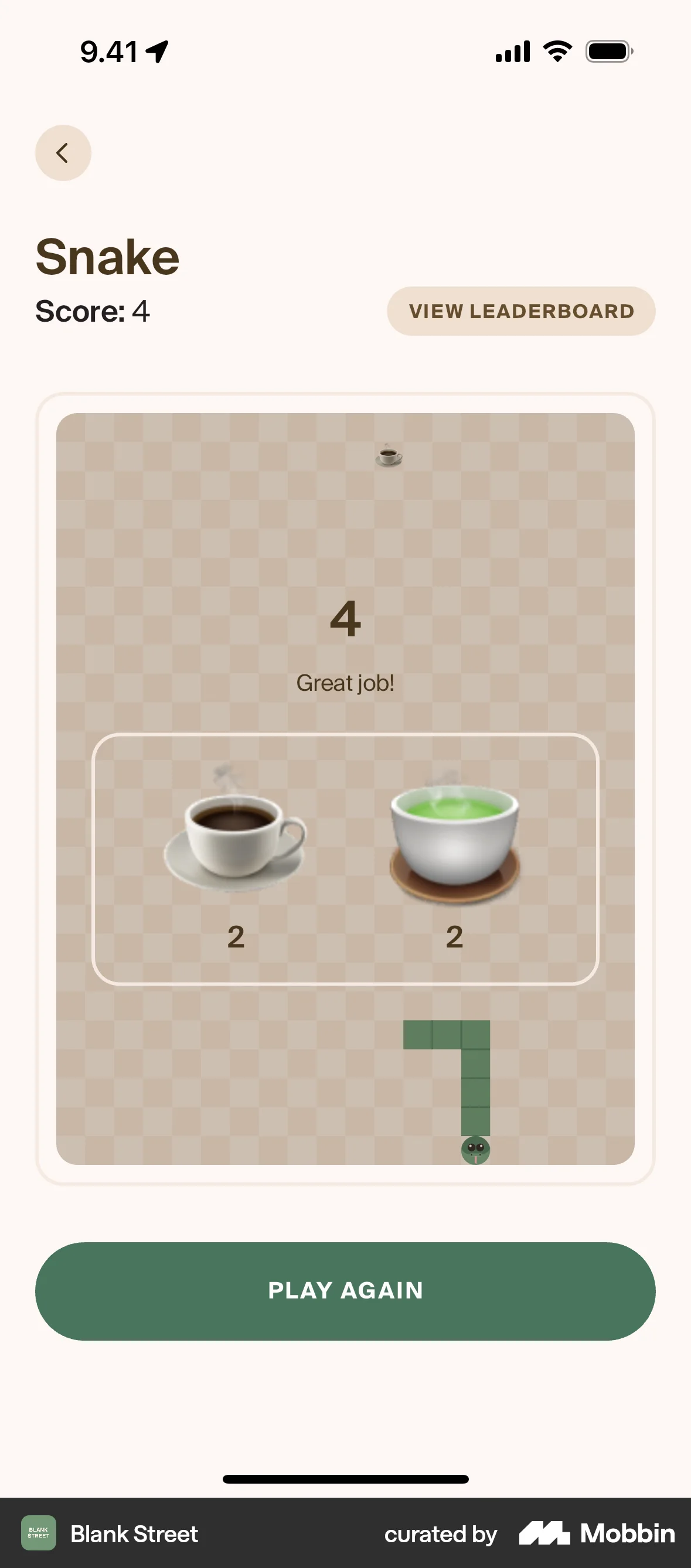 Blank Street iOS Game UI screen
