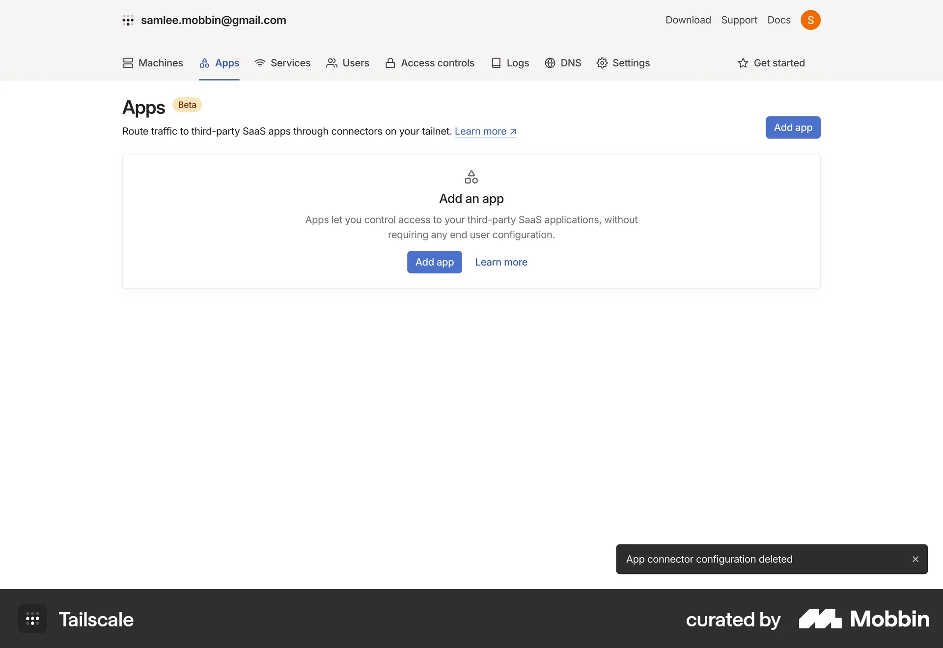 Tailscale Web Utilities App screen