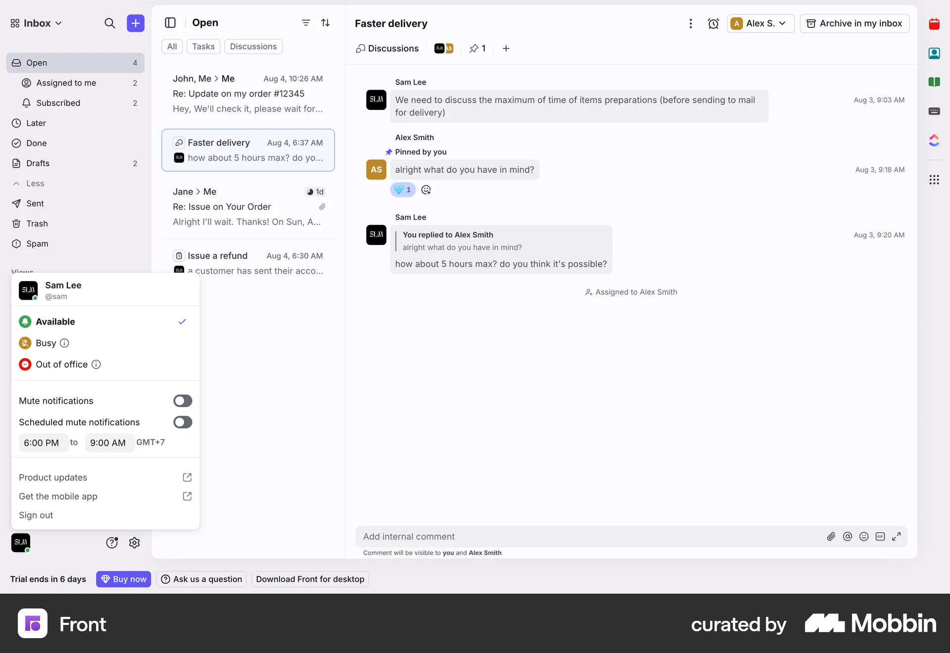 Front Web screen containing Popover UI element