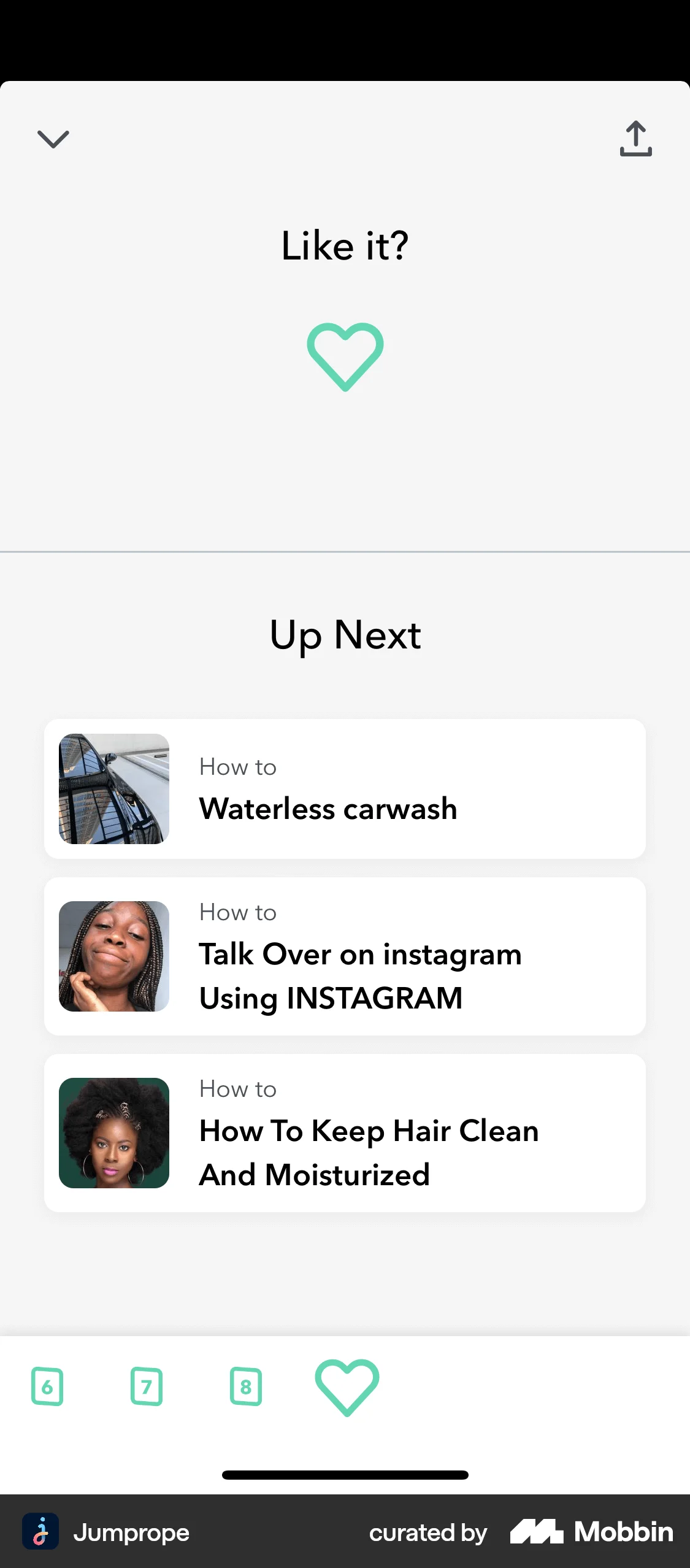 Jumprope iOS Photo & Video App screen