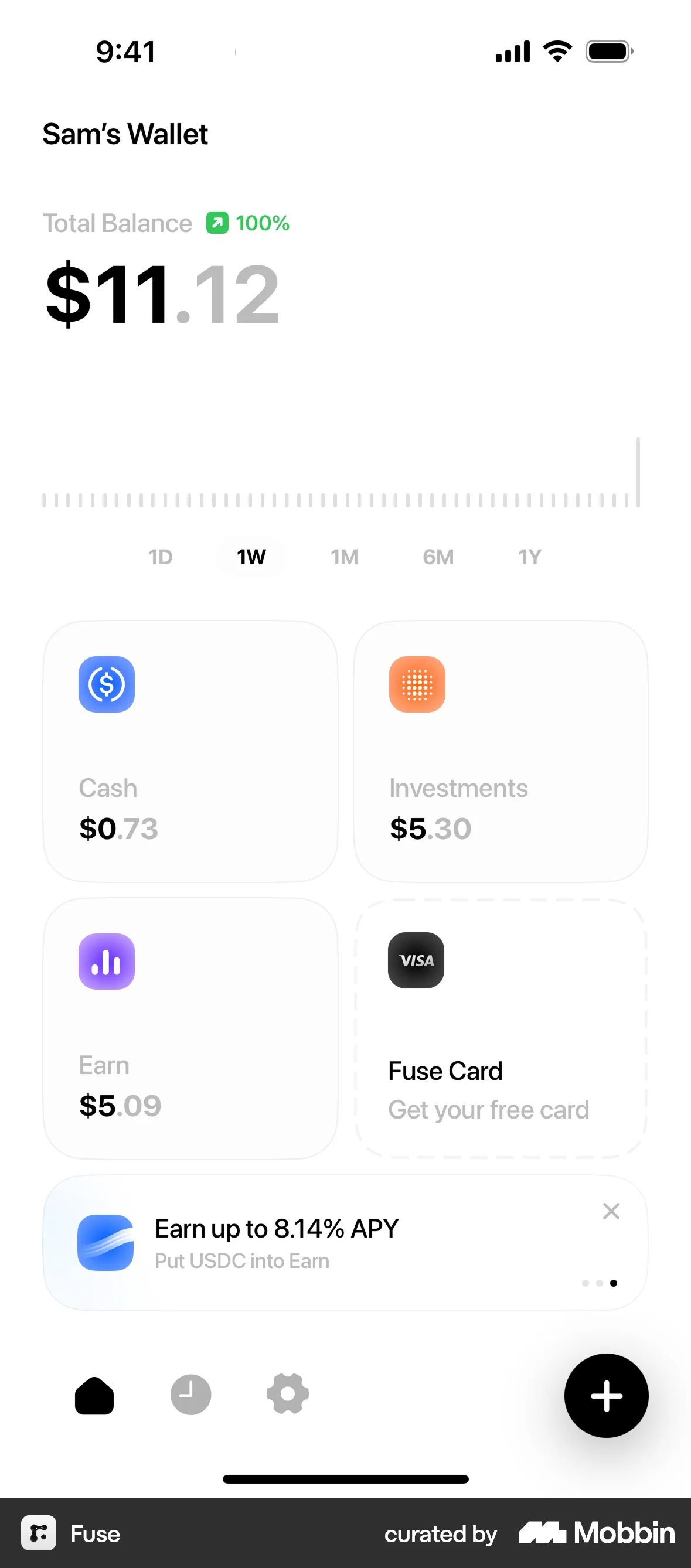 Fuse iOS Bank App Design screen