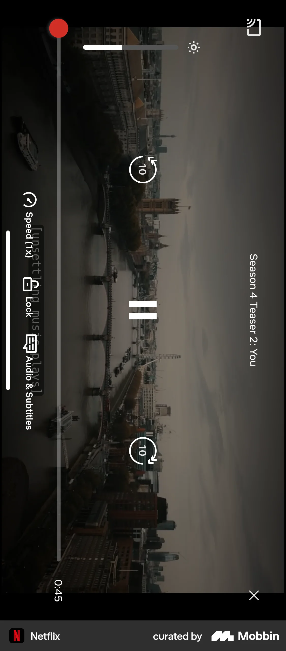 Netflix iOS Video Player screen