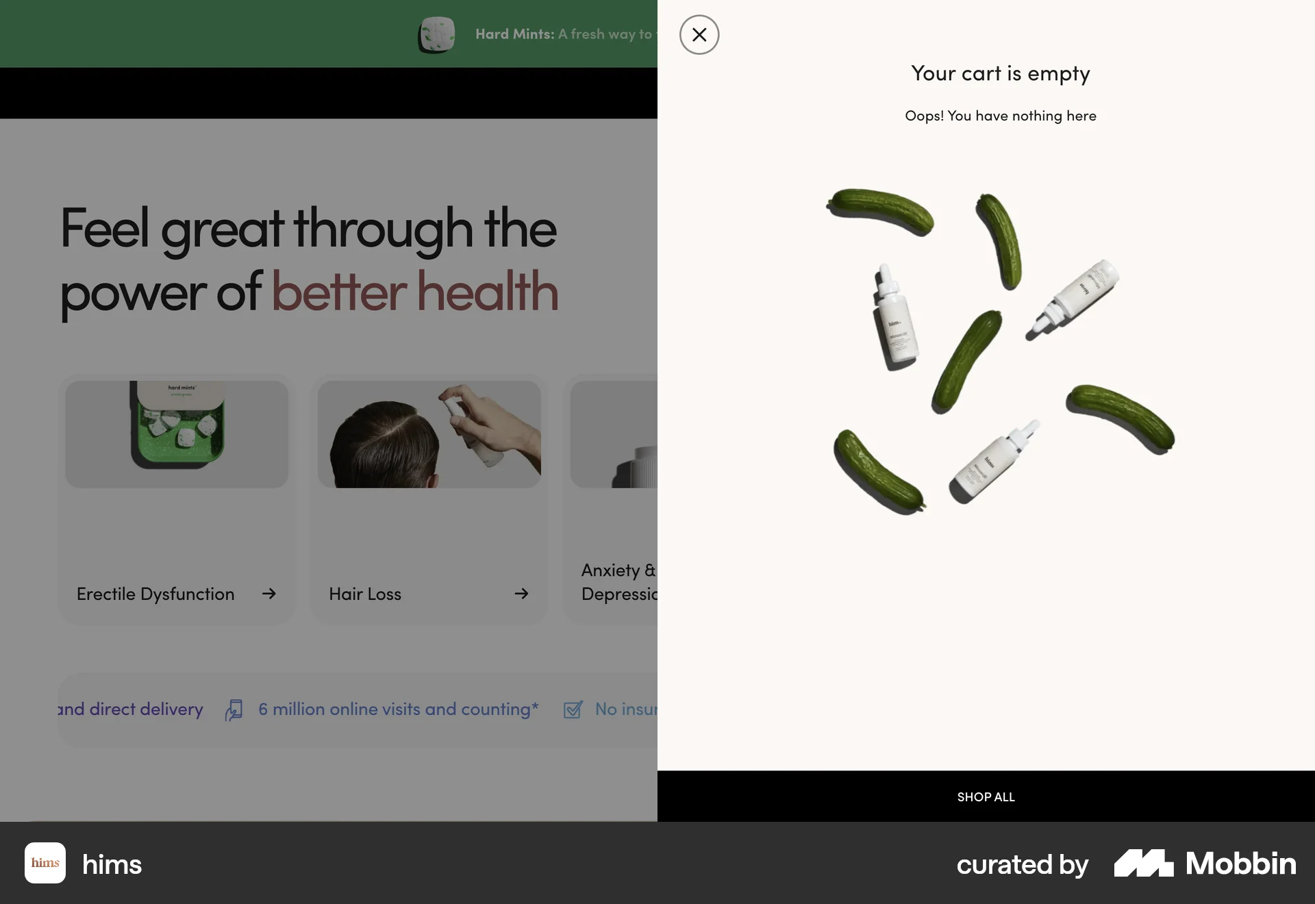 Hims Web Web Shopping Cart screen