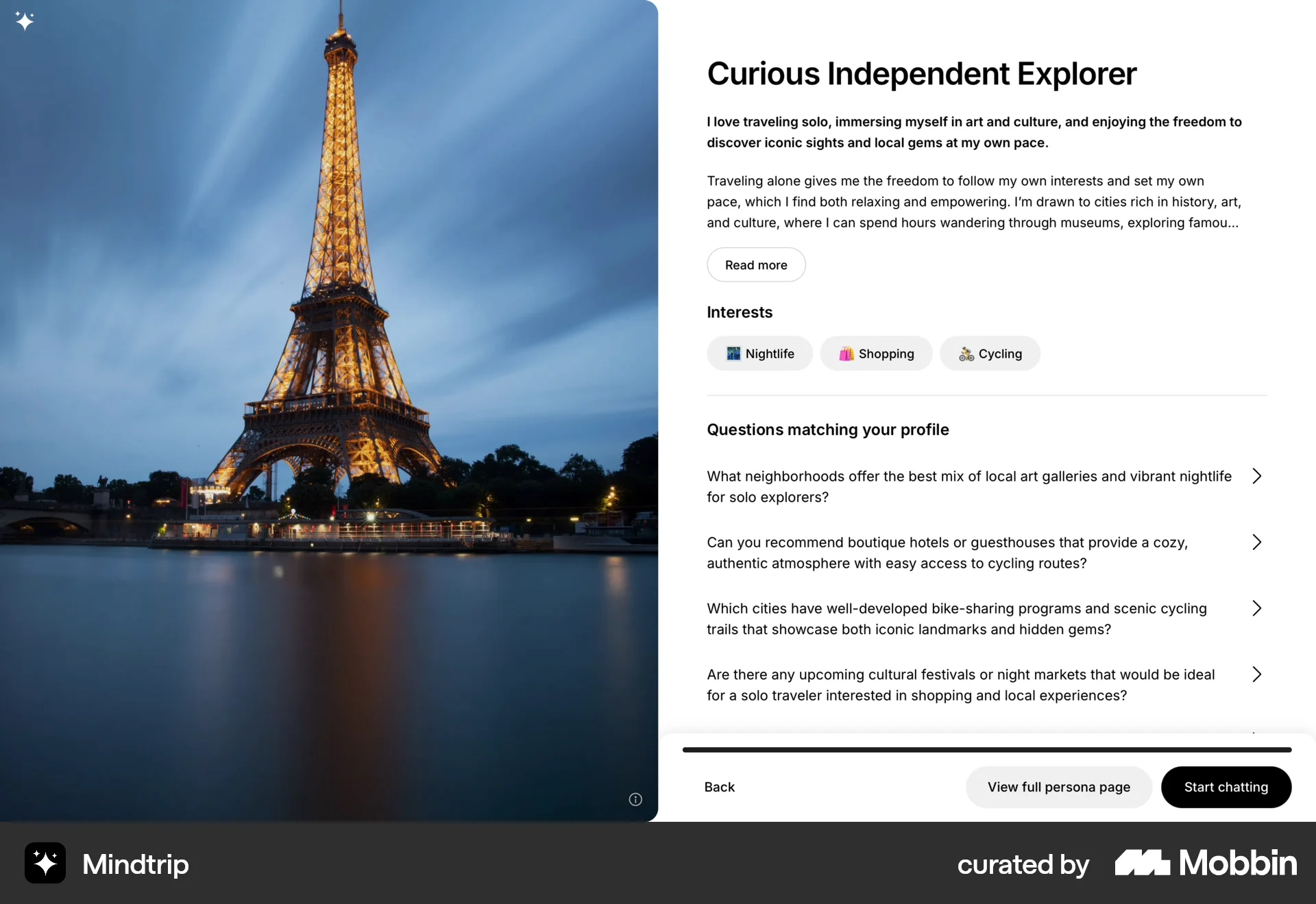 Mindtrip Web Other Content screen