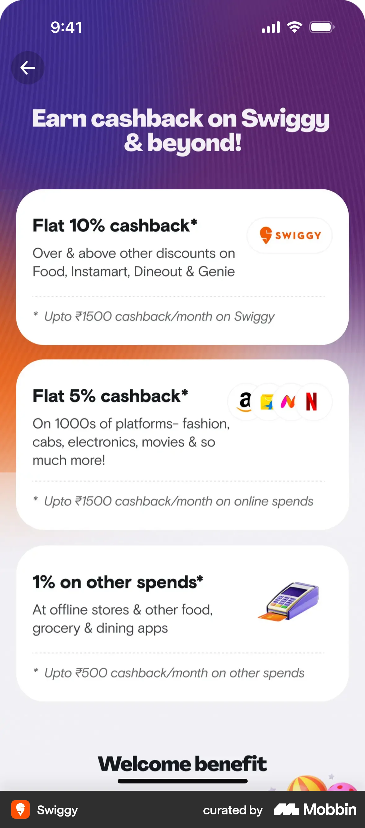 Swiggy iOS Feature Info screen