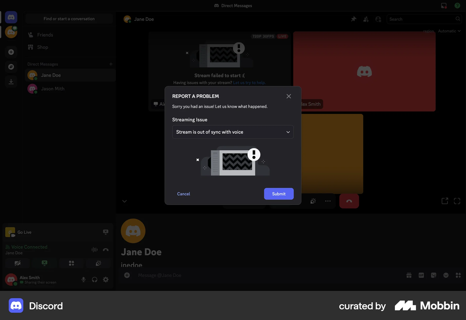Discord Web Flag & Report screen