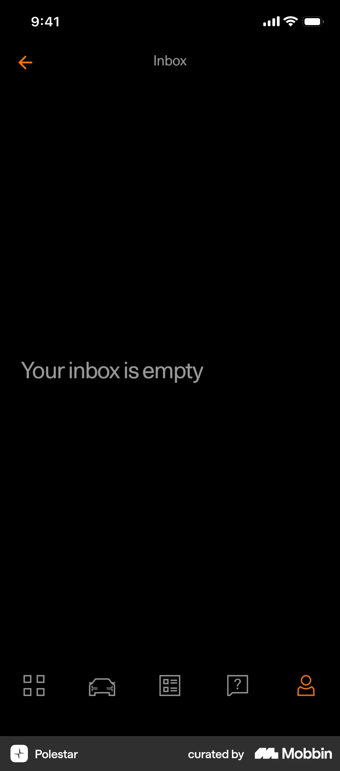 Polestar iOS Empty State screen