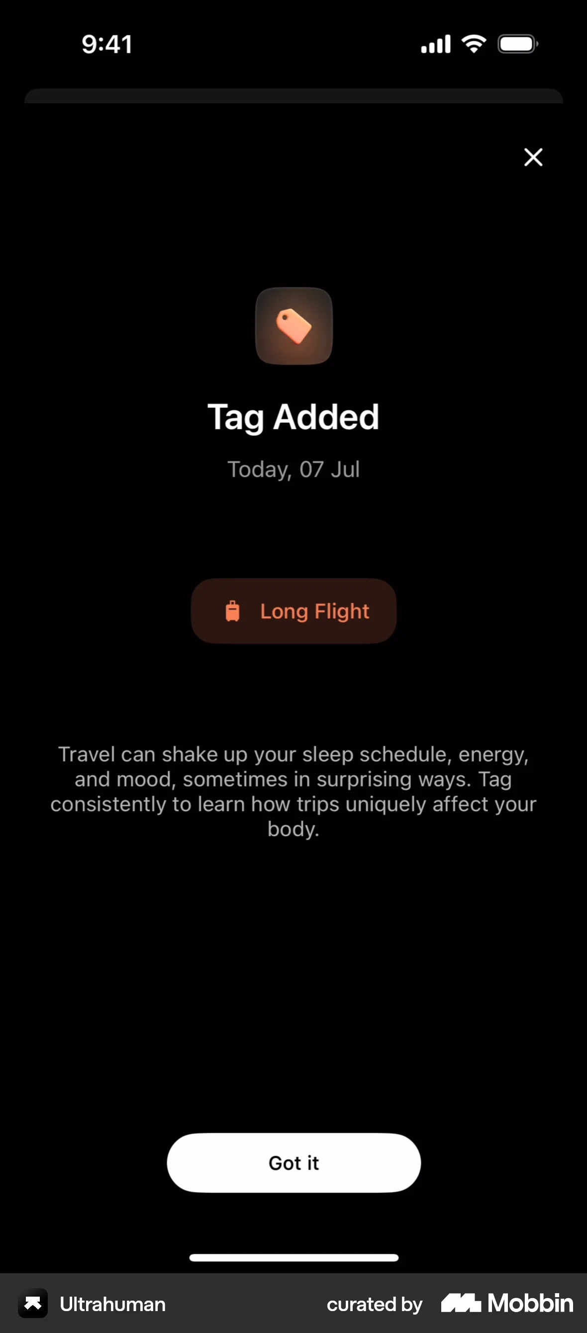 Ultrahuman iOS Acknowledgement & Success screen