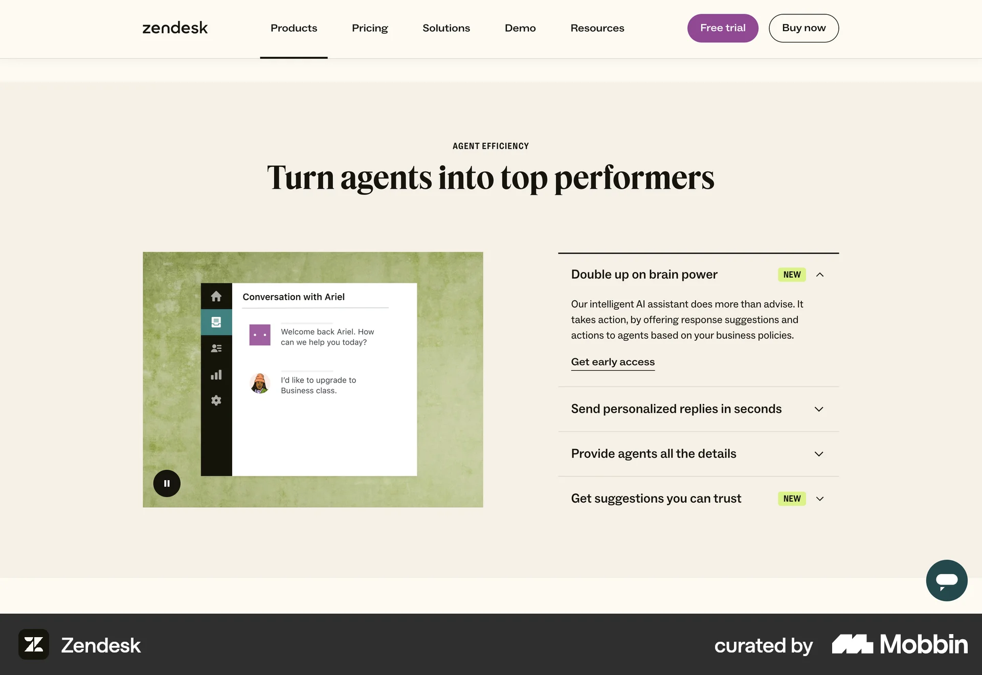 Zendesk Web screen containing Accordion UI element