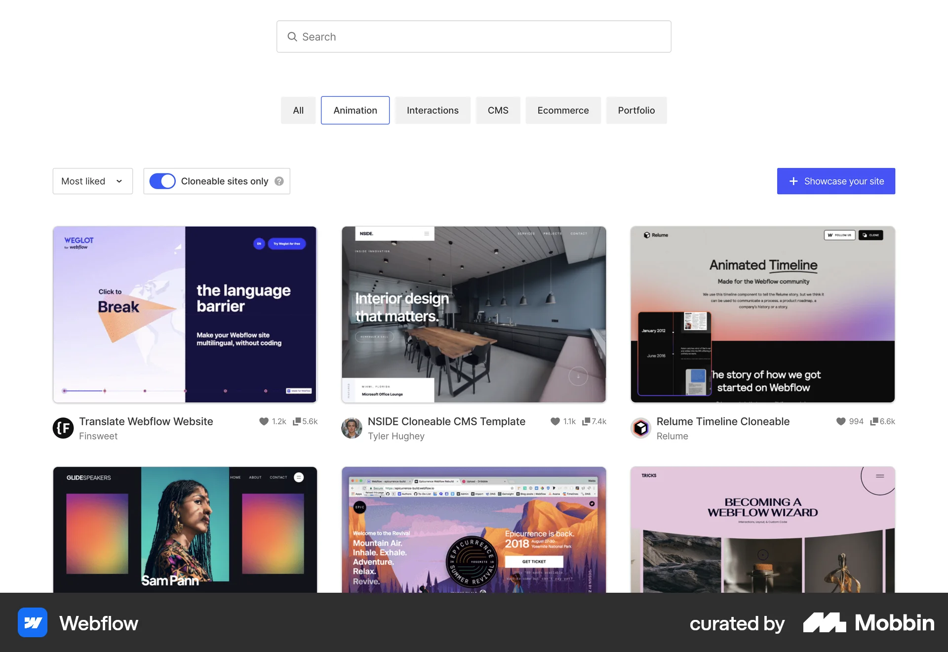 Webflow Web screen containing Switch UI element