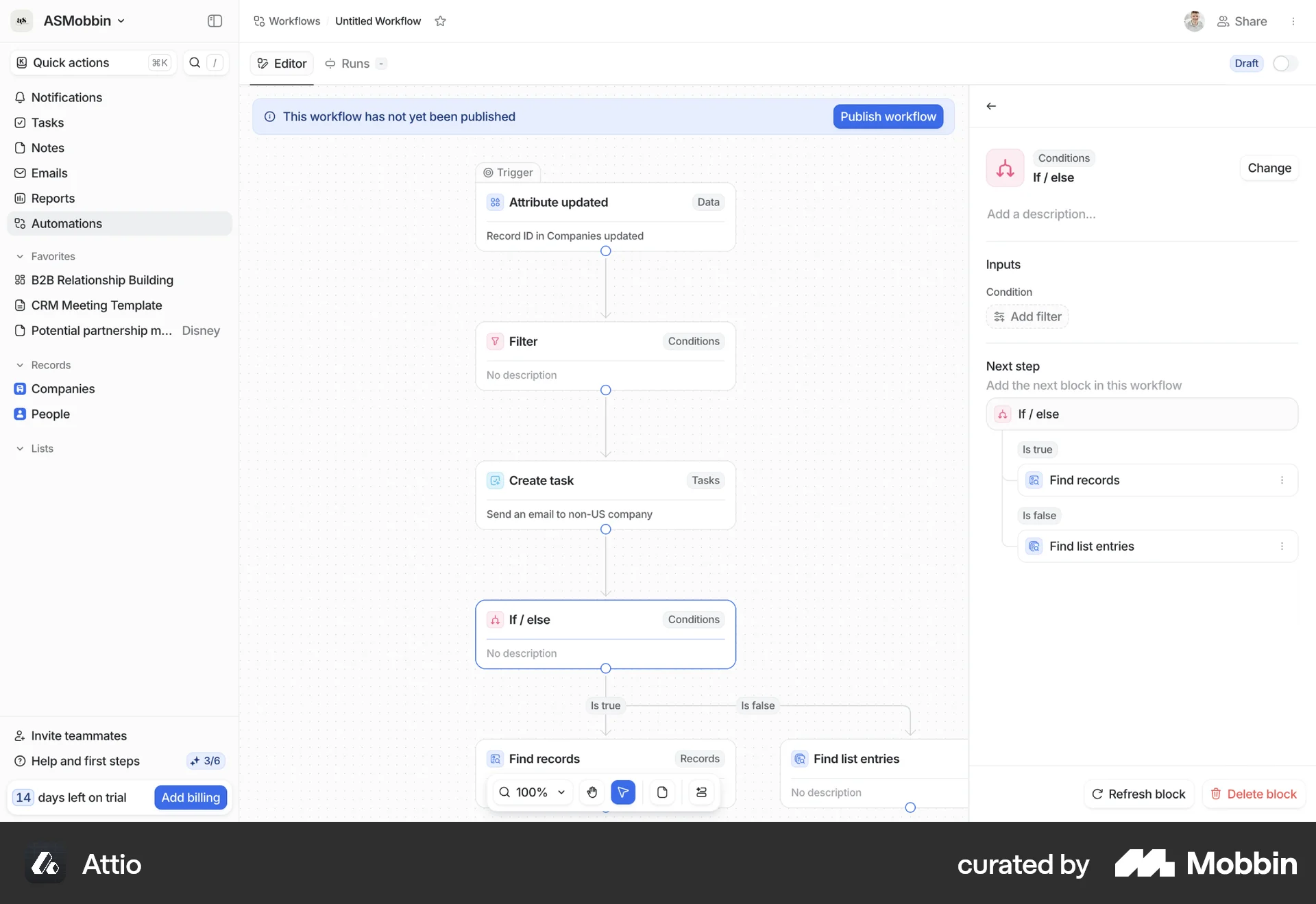 Attio Web CRM App screen