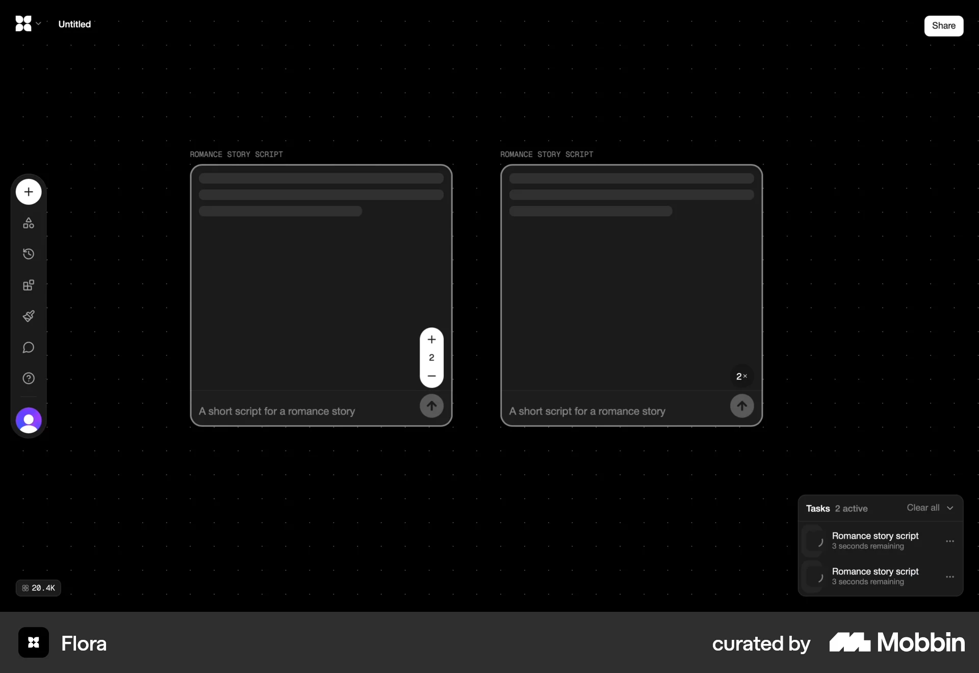 FLORA Web screen containing Loading Indicator UI element