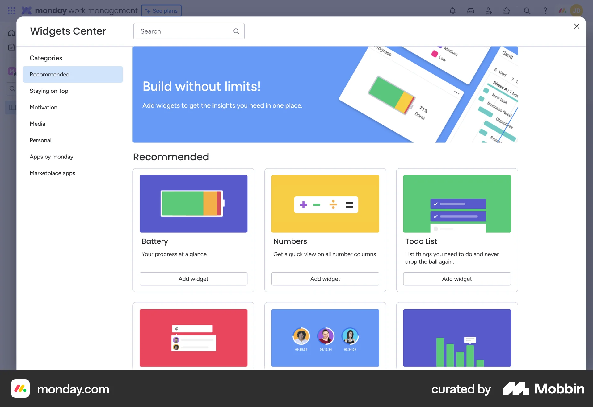 monday.com Web Browse & Discover screen