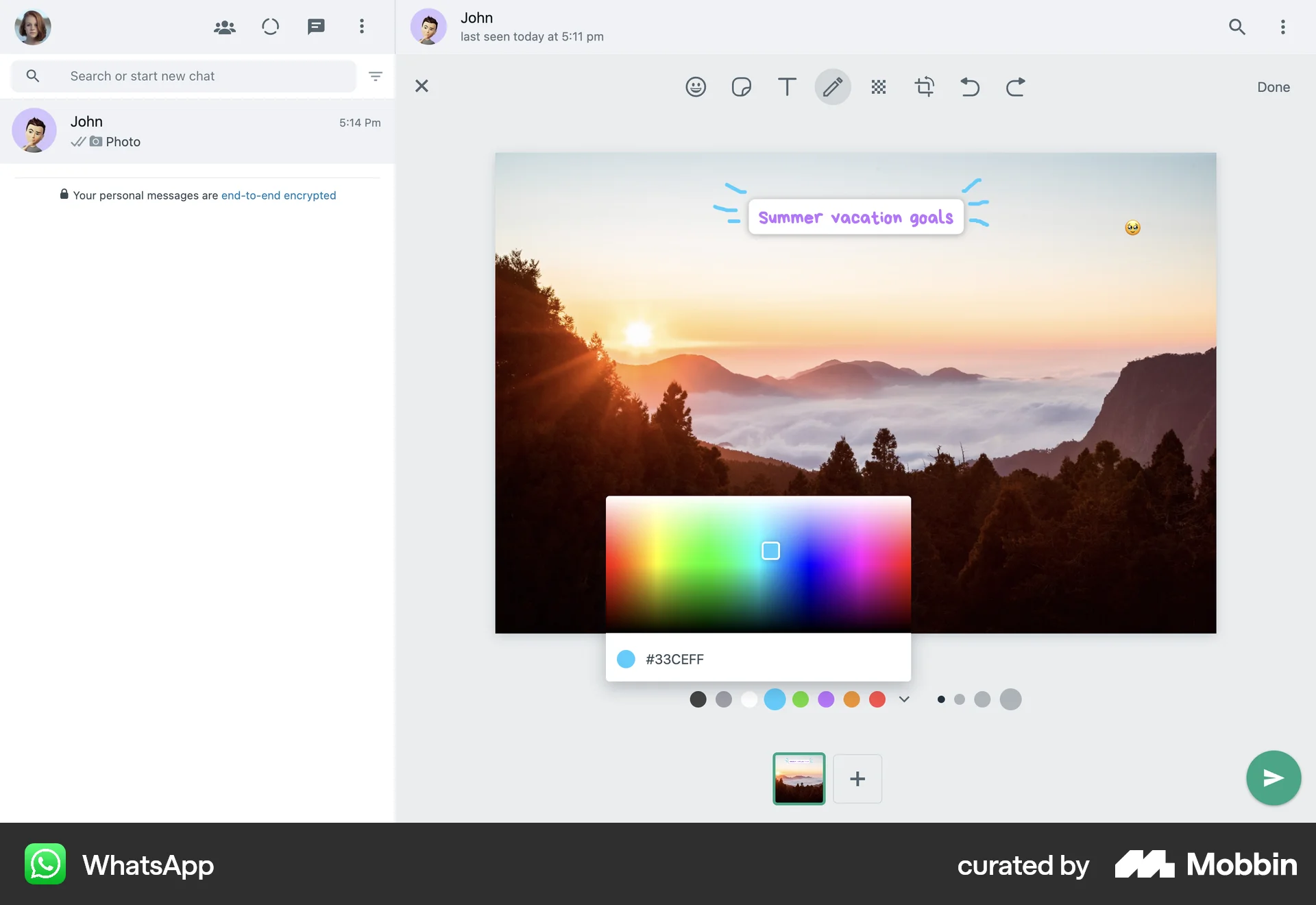 WhatsApp Web Media Editor screen
