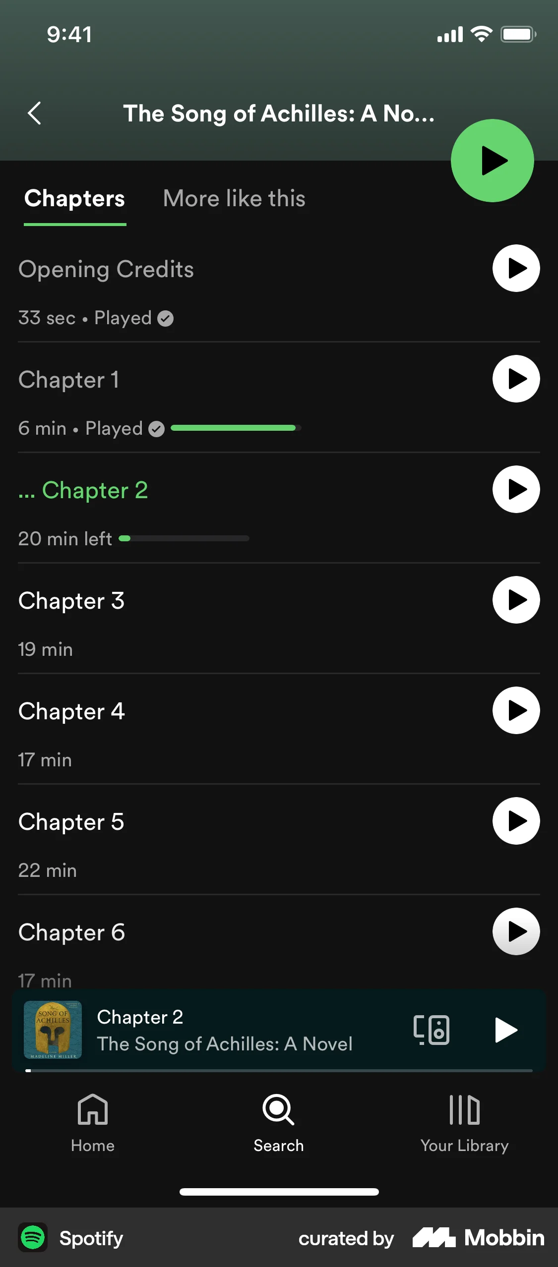 Spotify iOS Song & Podcast Detail screen