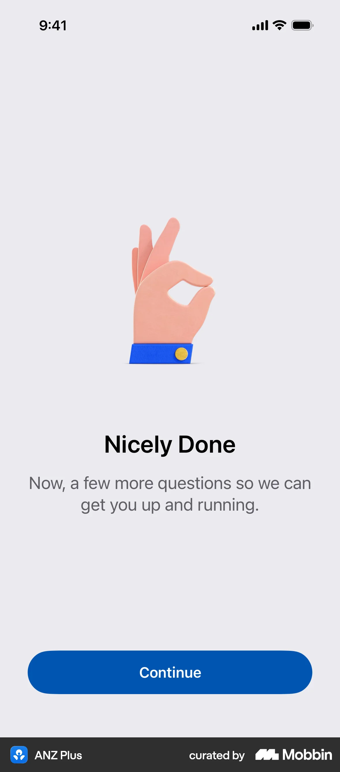 ANZ Plus Onboarding screen