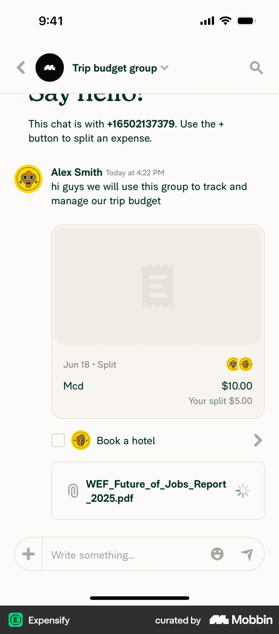 Expensify iOS Upload & Download screen