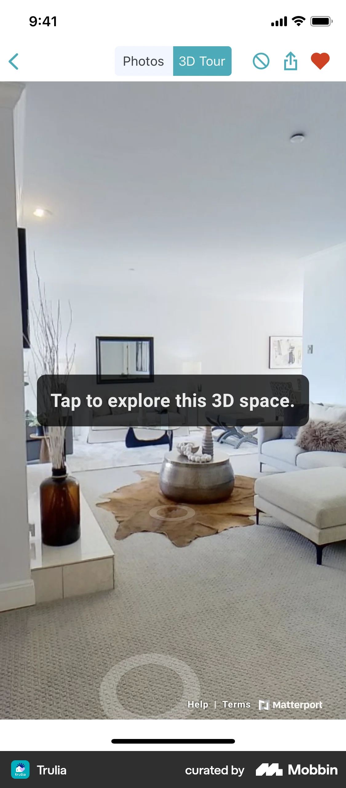 Trulia iOS Augmented Reality screen