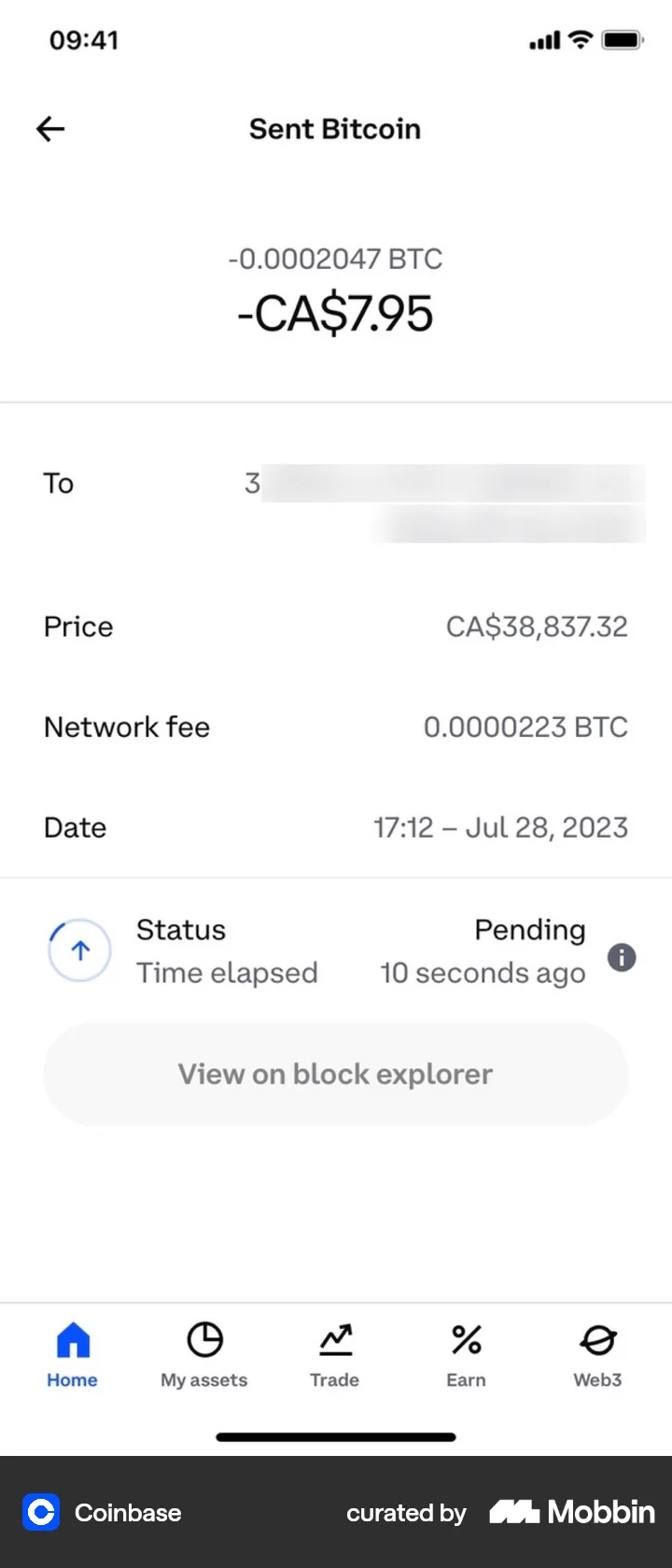 Coinbase Send Mobile Coinbase iOS Sending crypto Flow | Mobbin