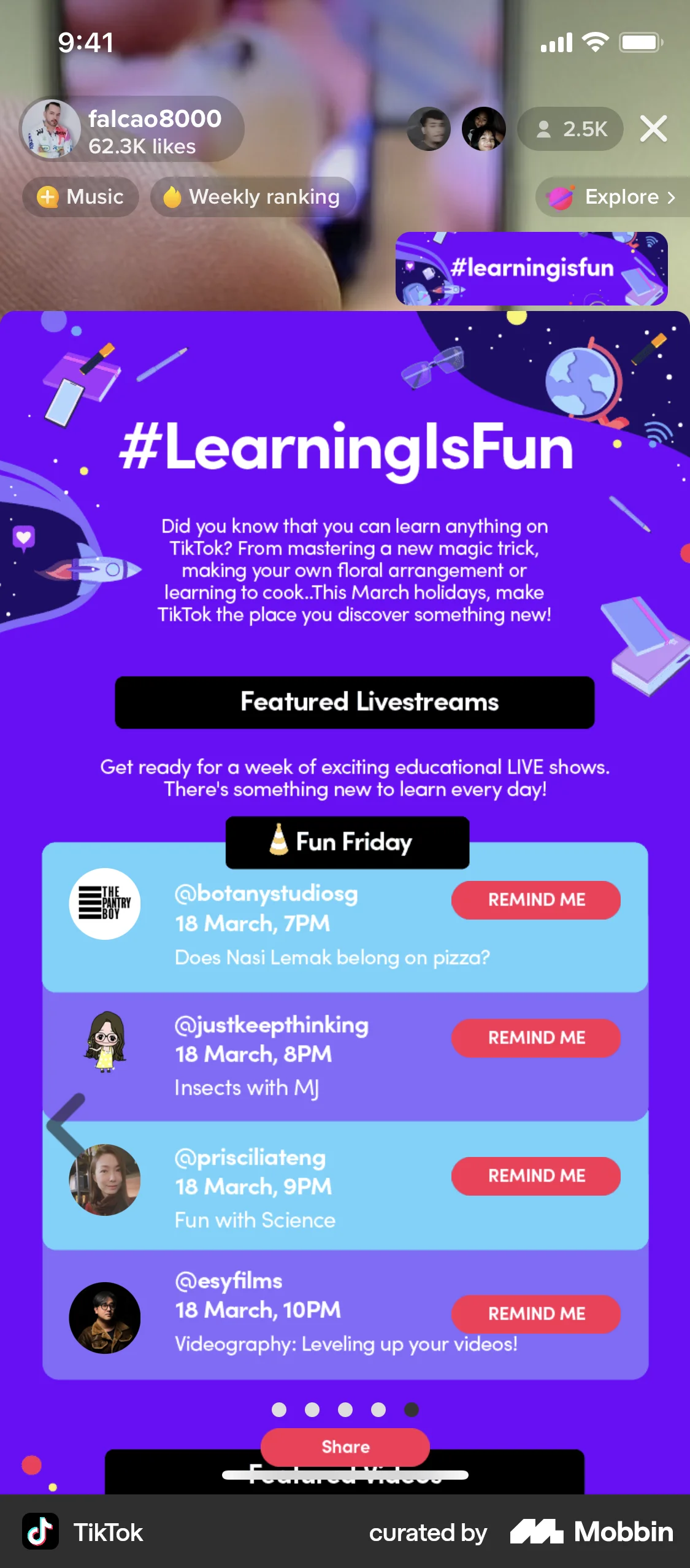 TikTok iOS Feature Info screen