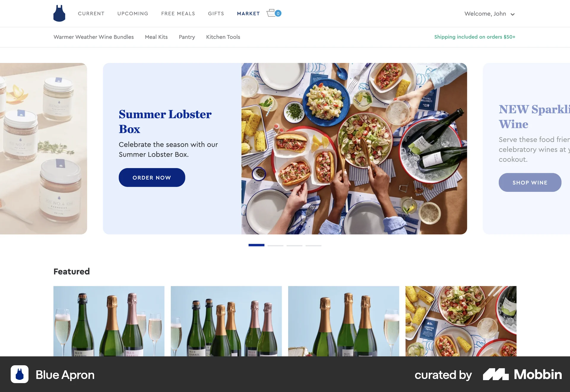 Blue Apron Web Shop & Storefront screen