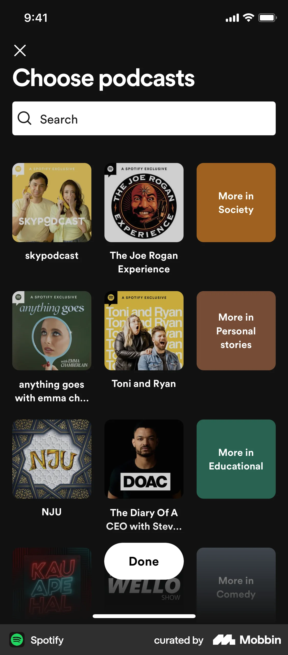 Spotify Onboarding screen