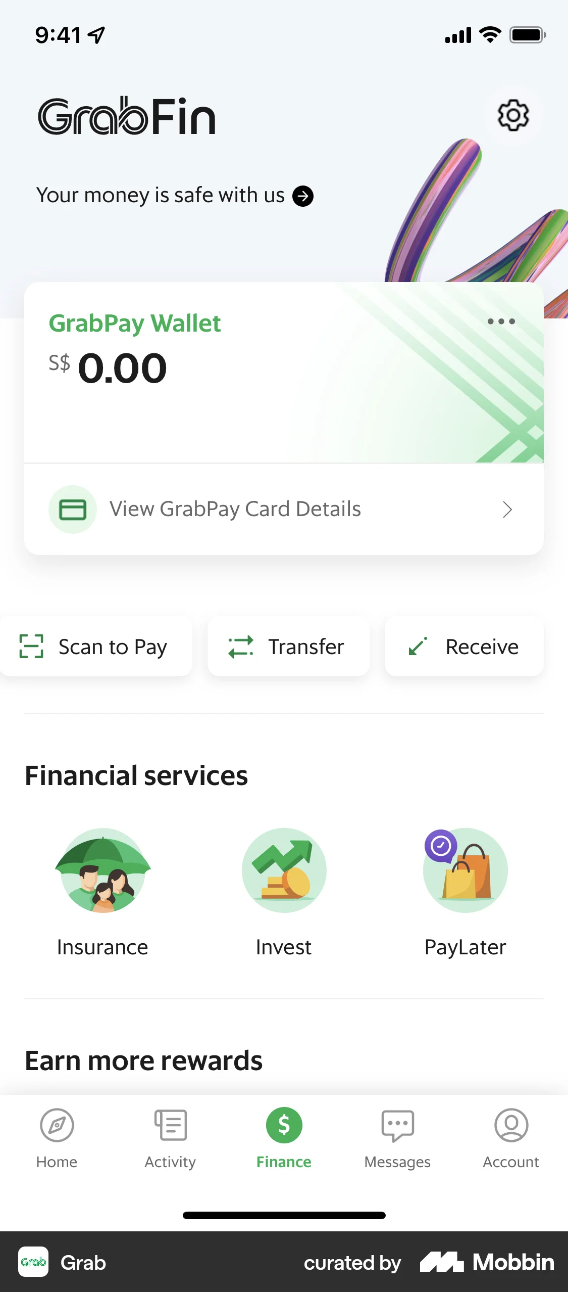 Grab iOS Wallet & Balance screen