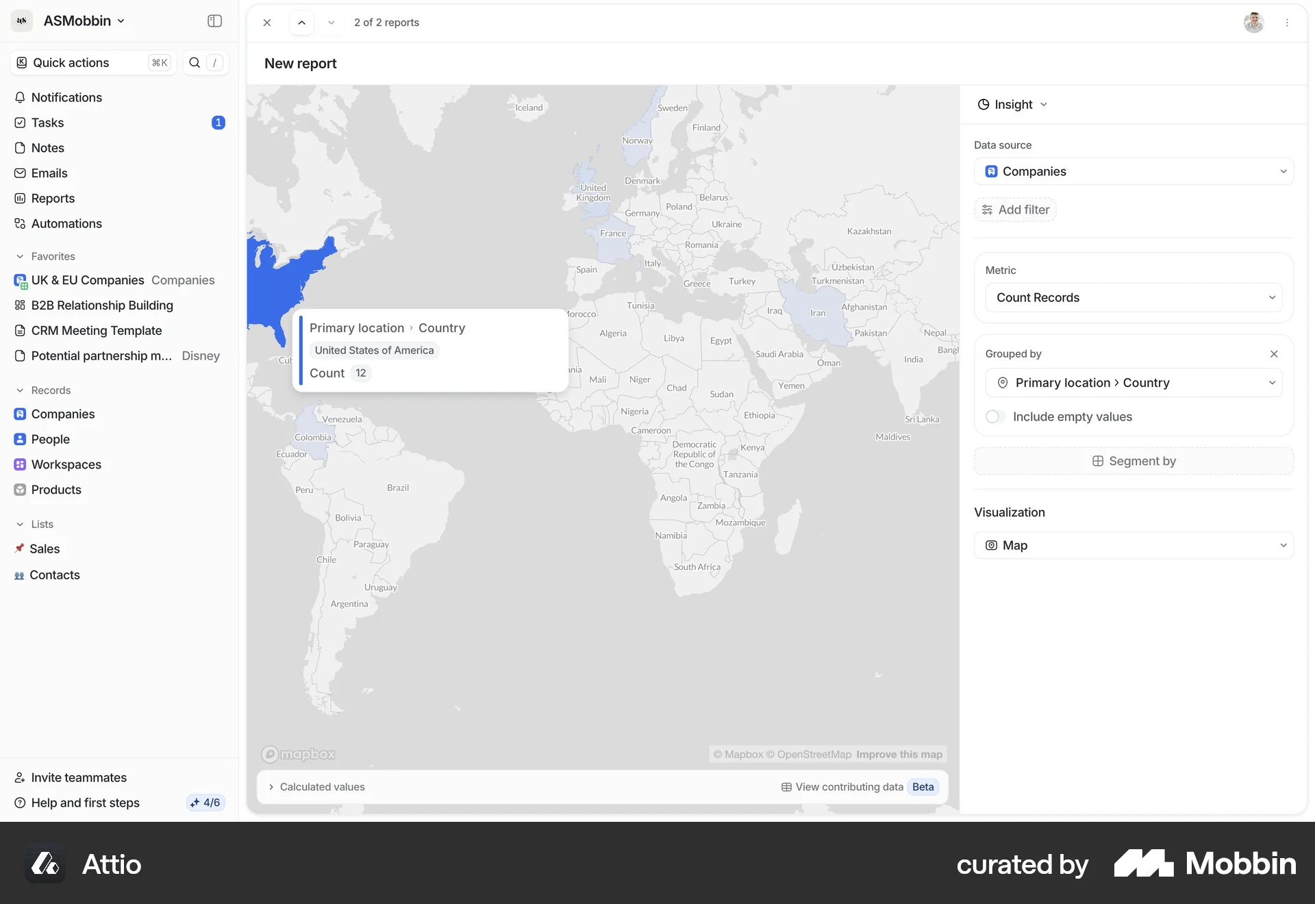 Attio Web screen containing Tooltip UI element